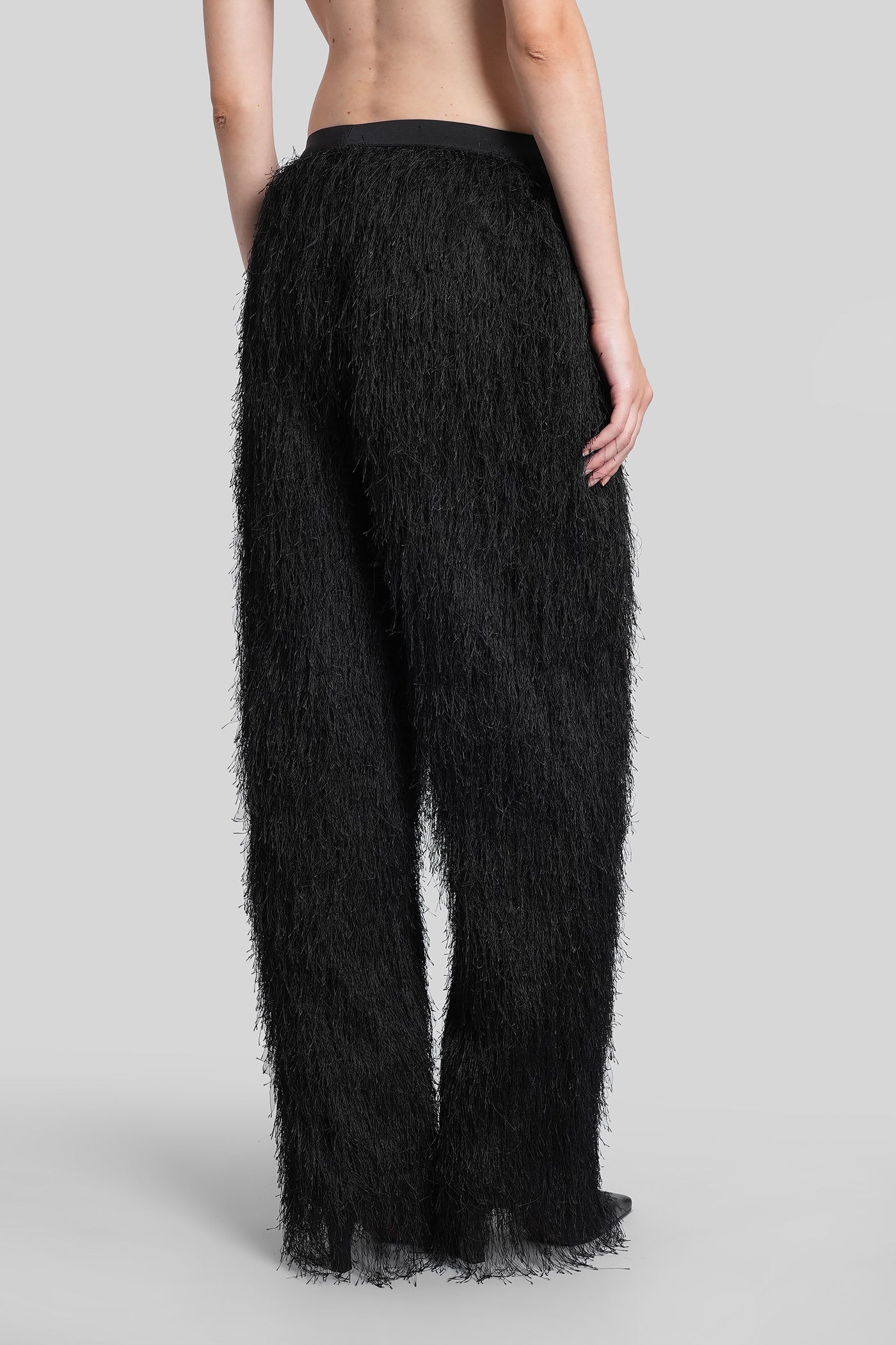 Loulou Studio Reed Fringed Trousers In Black