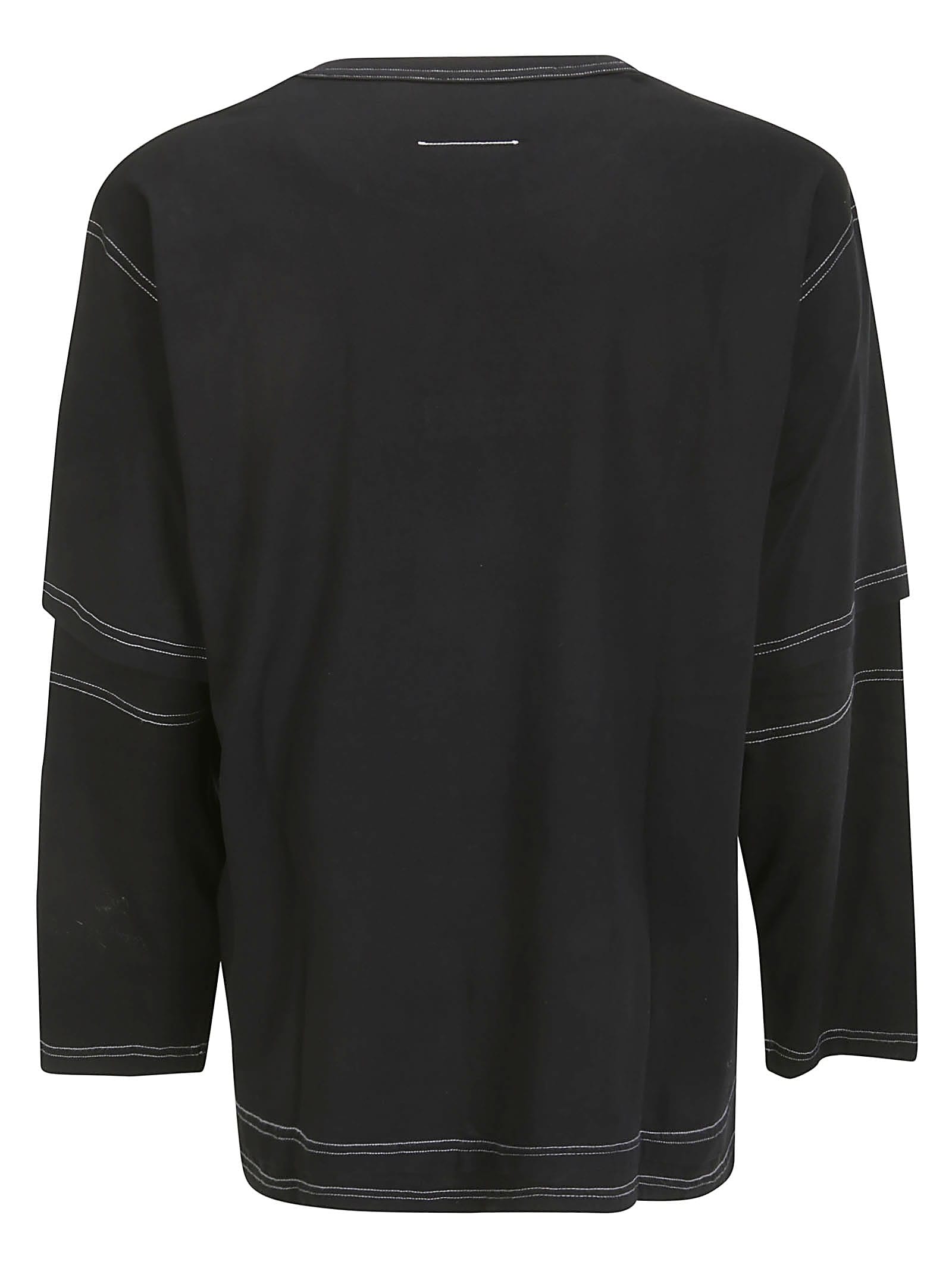 Shop Mm6 Maison Margiela Long-sleeved Top In Black