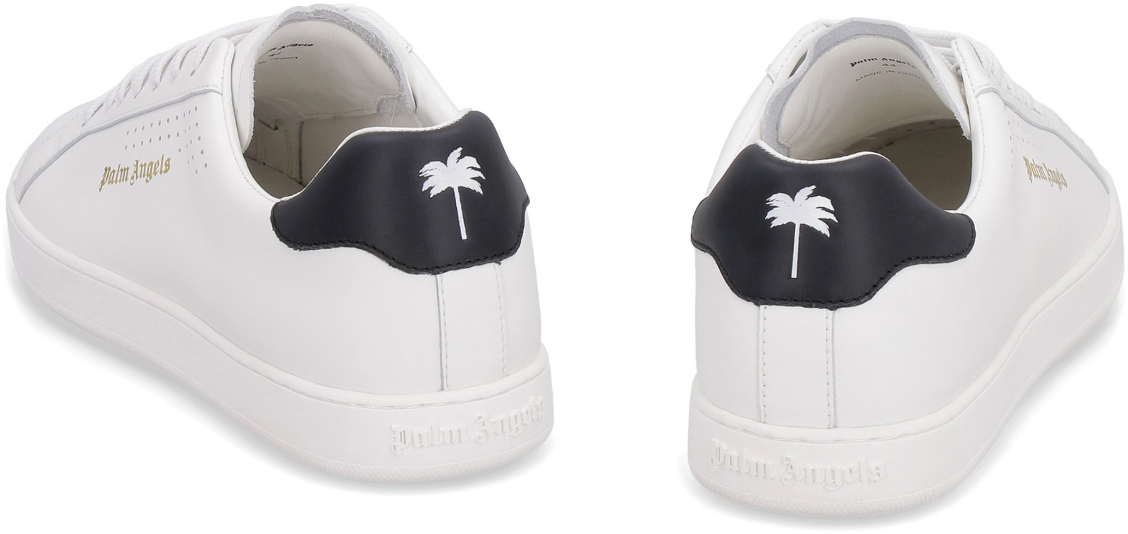 Shop Palm Angels New Tennis Leather Sneakers In White