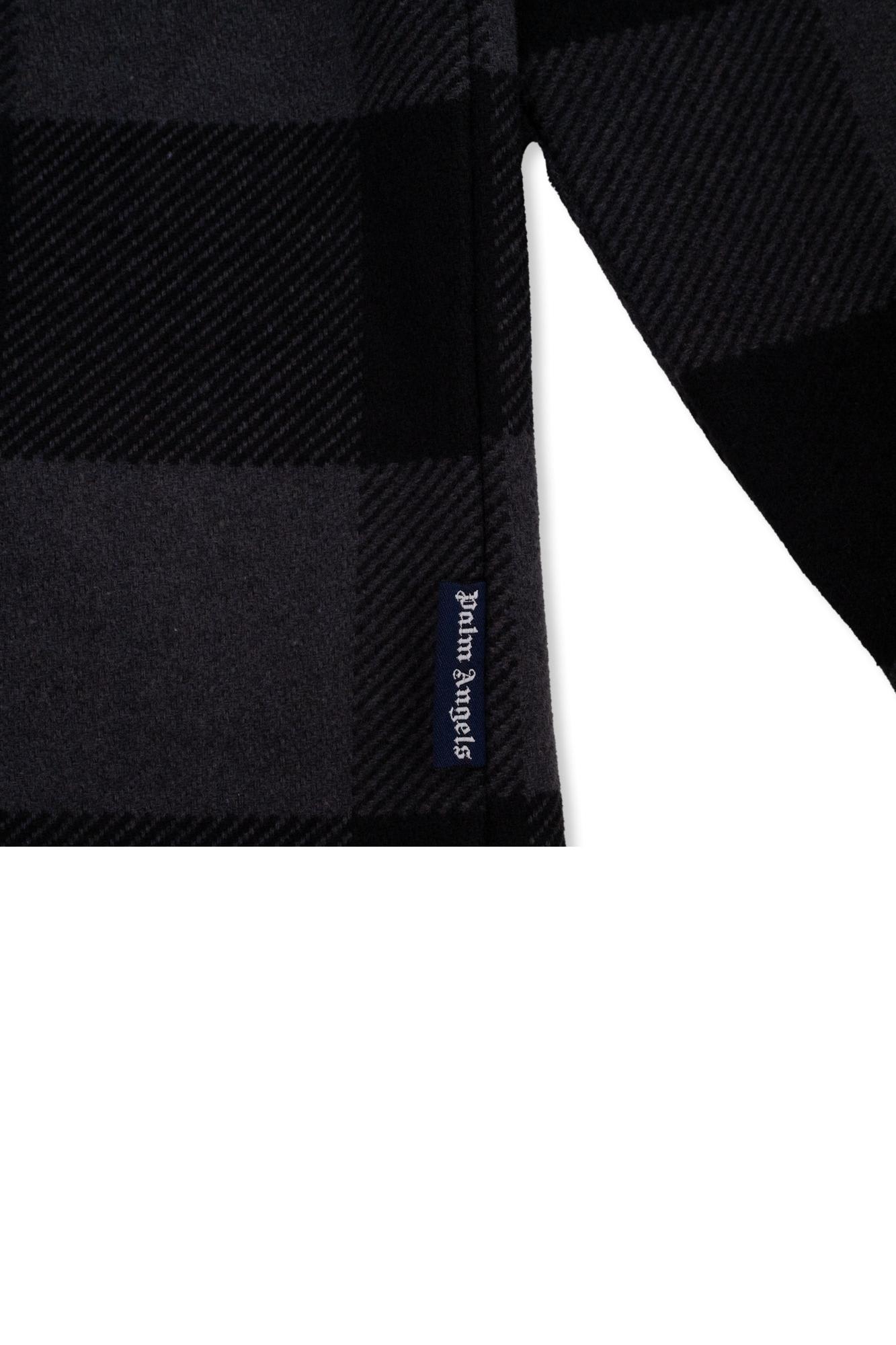 Palm Angels Logo-print Cotton Shirt In Black