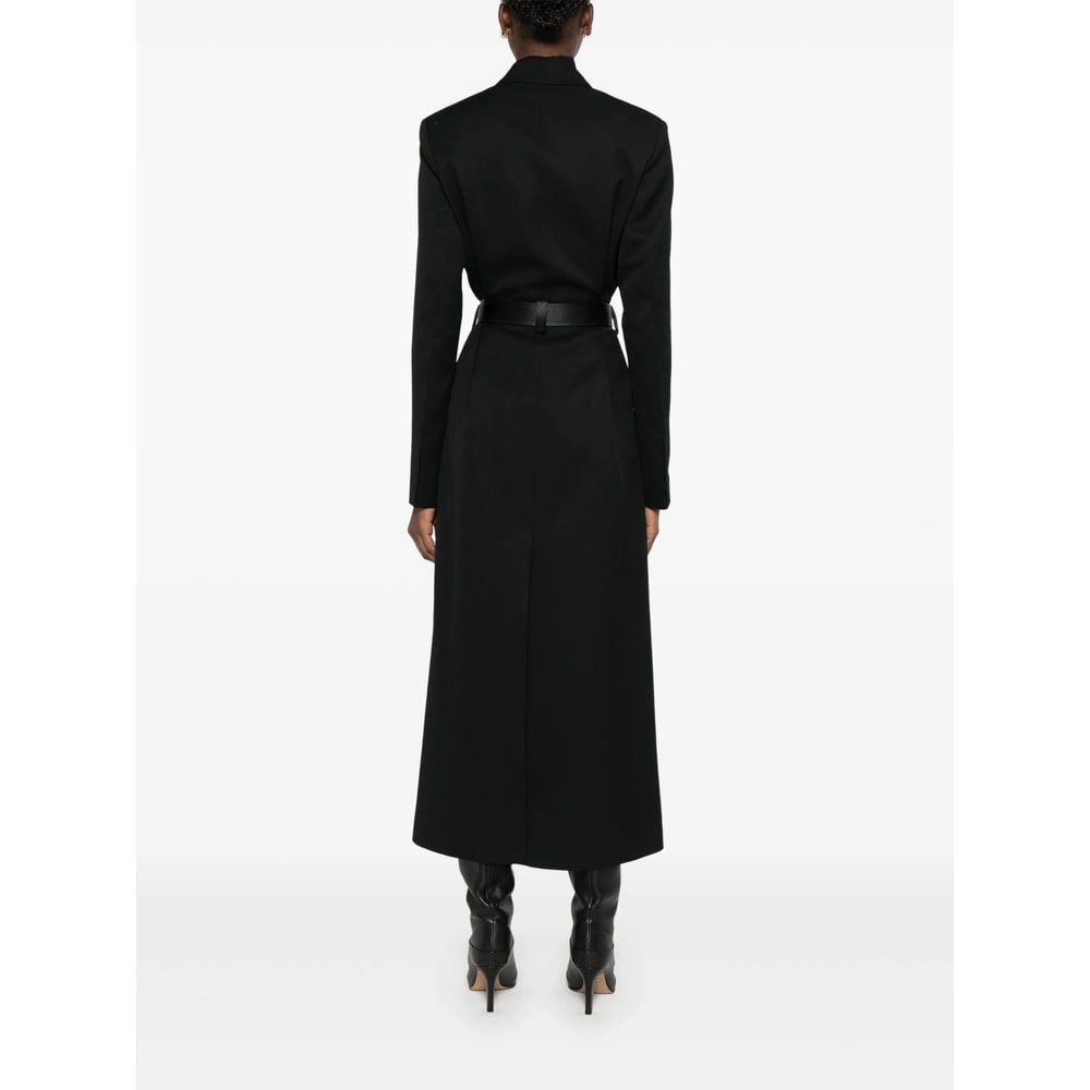 Victoria Beckham Shawl-lapel Slit Coat In Black