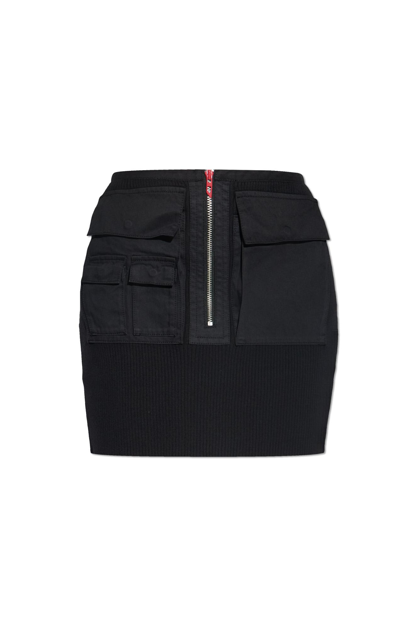 Diesel Skirt M-meryn-short In Black