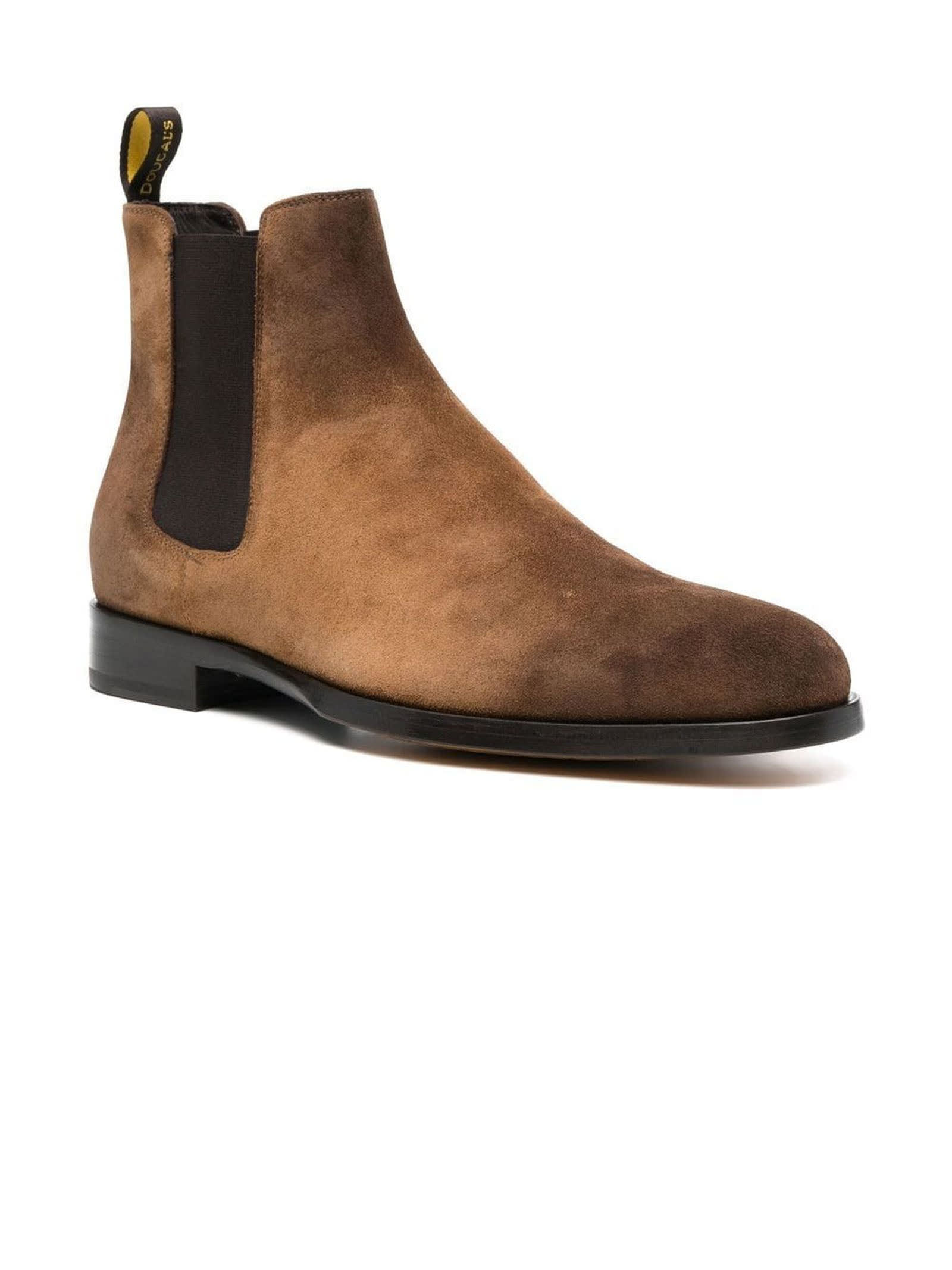 DOUCAL'S TOBACCO BROWN CALF SUEDE CHELSEA BOOTS