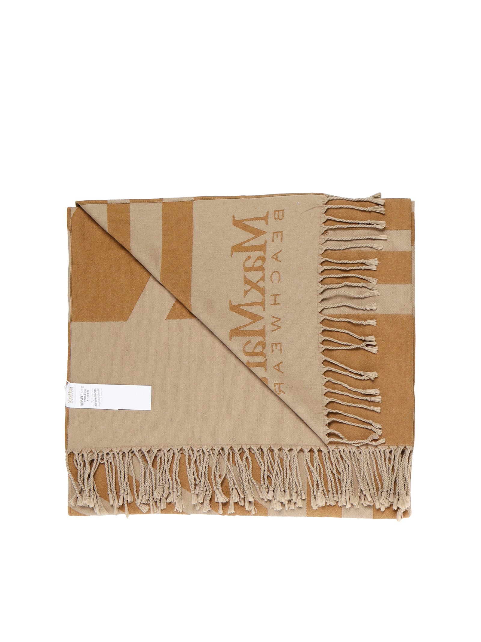 Max Mara Cotton Beach Towel In Brown