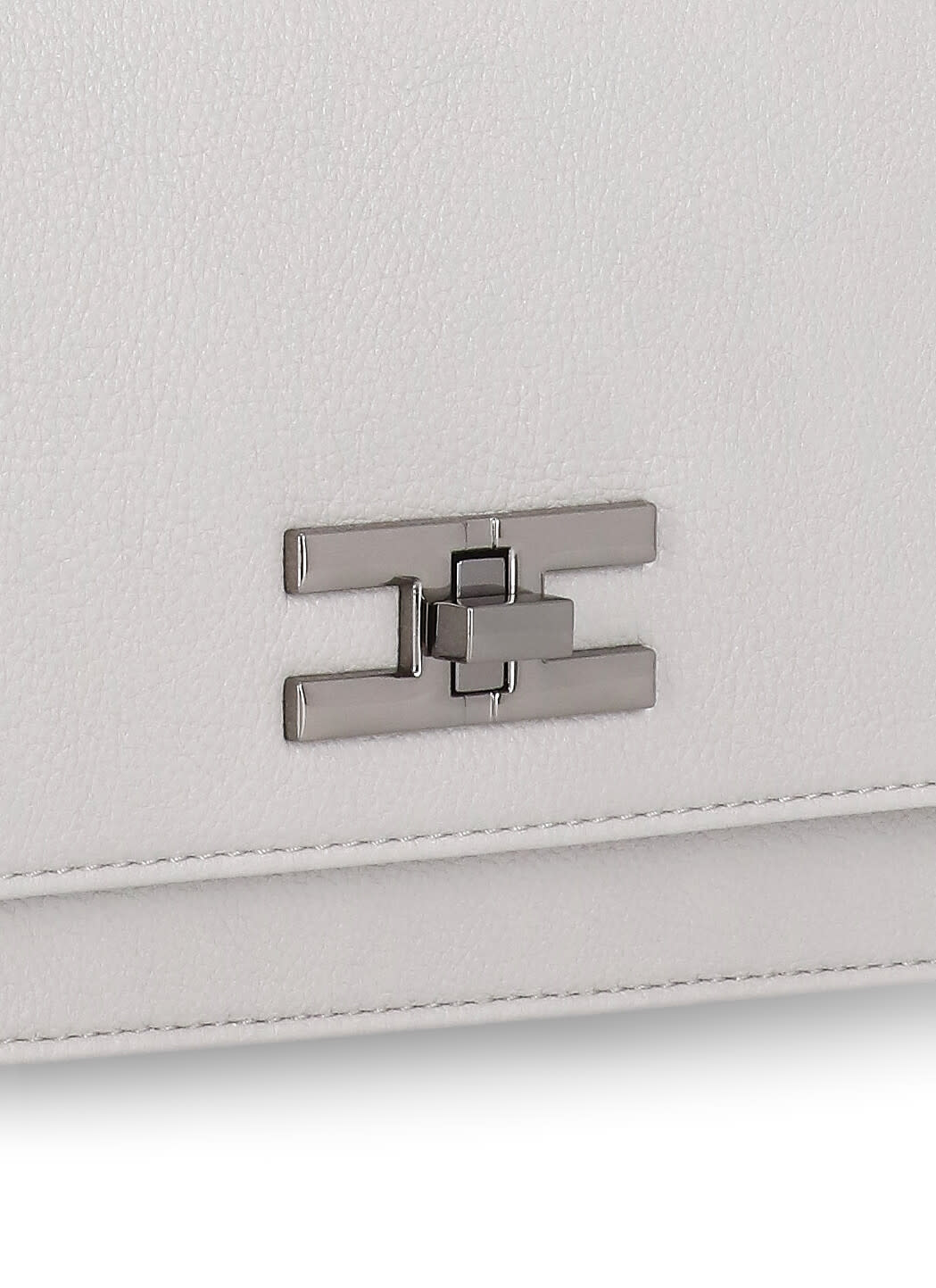 Shop Elisabetta Franchi Shoulder Bag With Logo In Grey