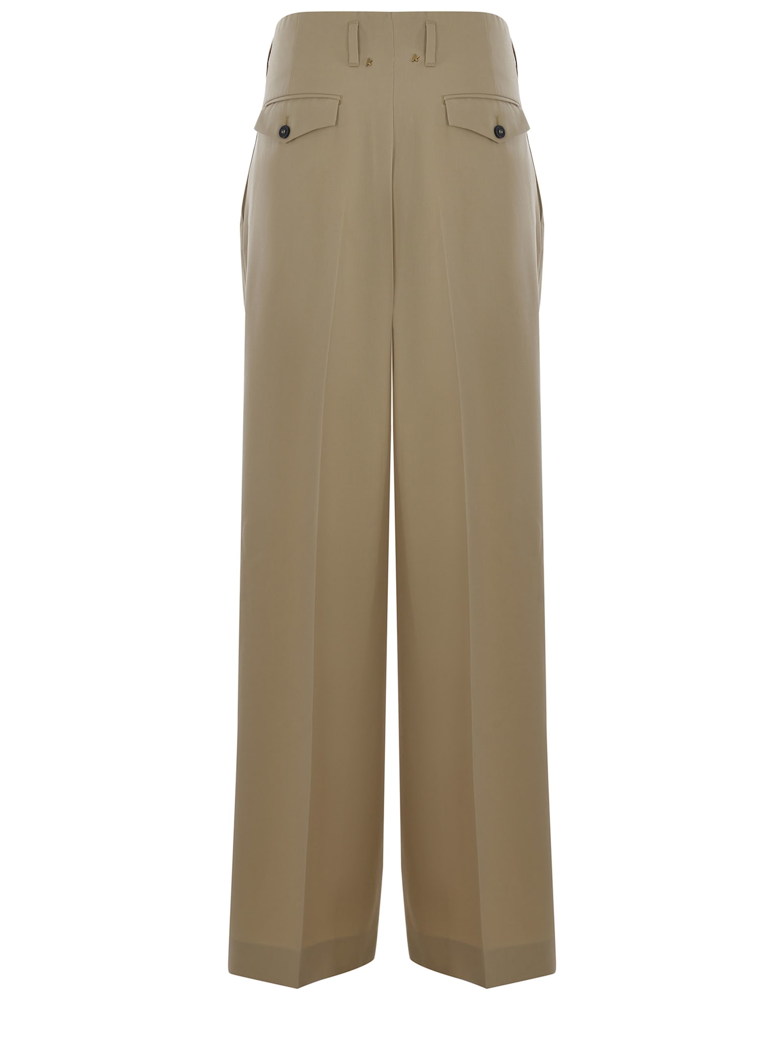 Shop Golden Goose Trousers  Made Of Gabardine In Beige