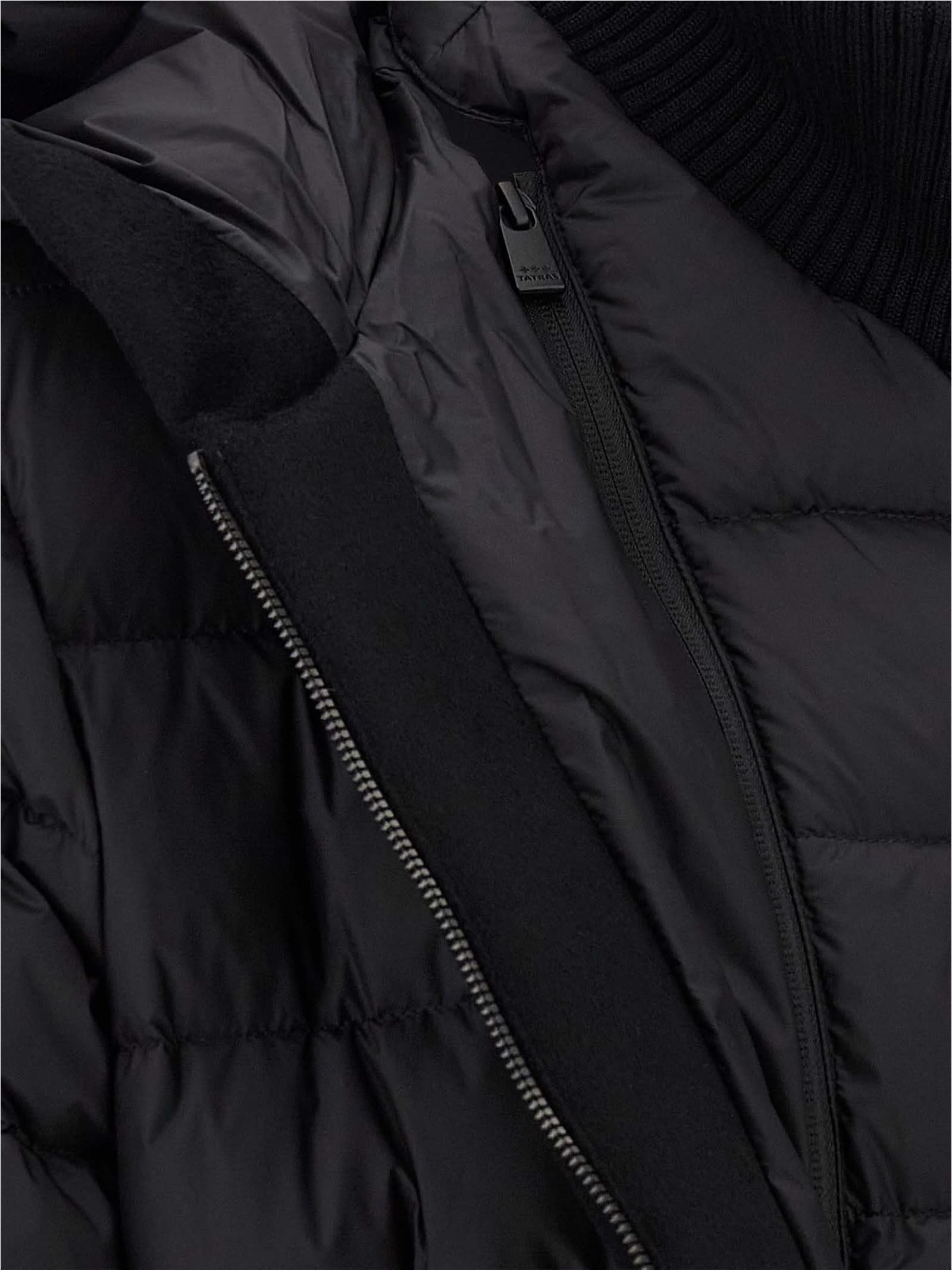 Tatras Liko Black Down Jacket With Drawstring Hood And Logo Patch On The Side In Tech Fabric Man In Black