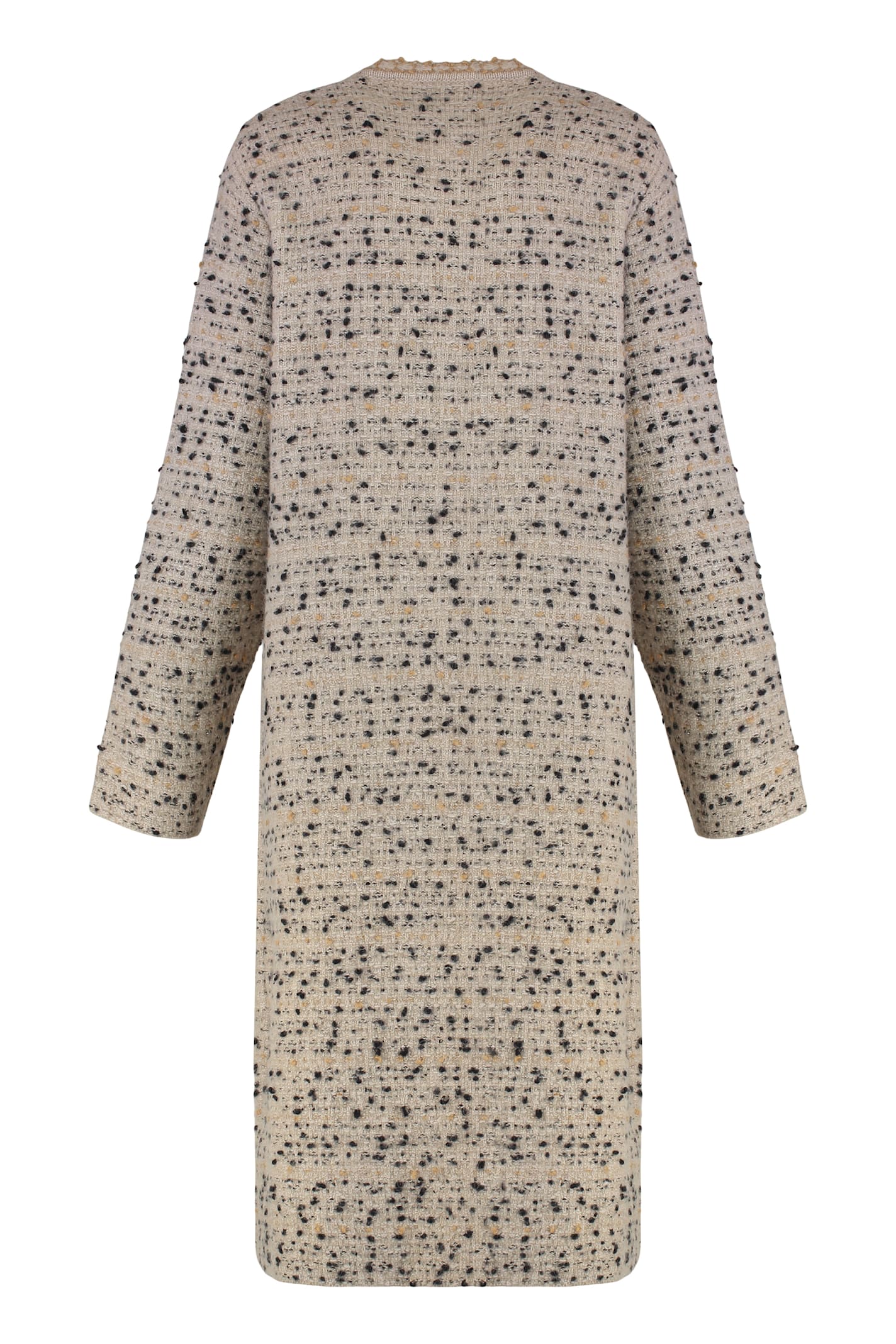 Fabiana Filippi Wool Blend Maxi-cardigan In Brown