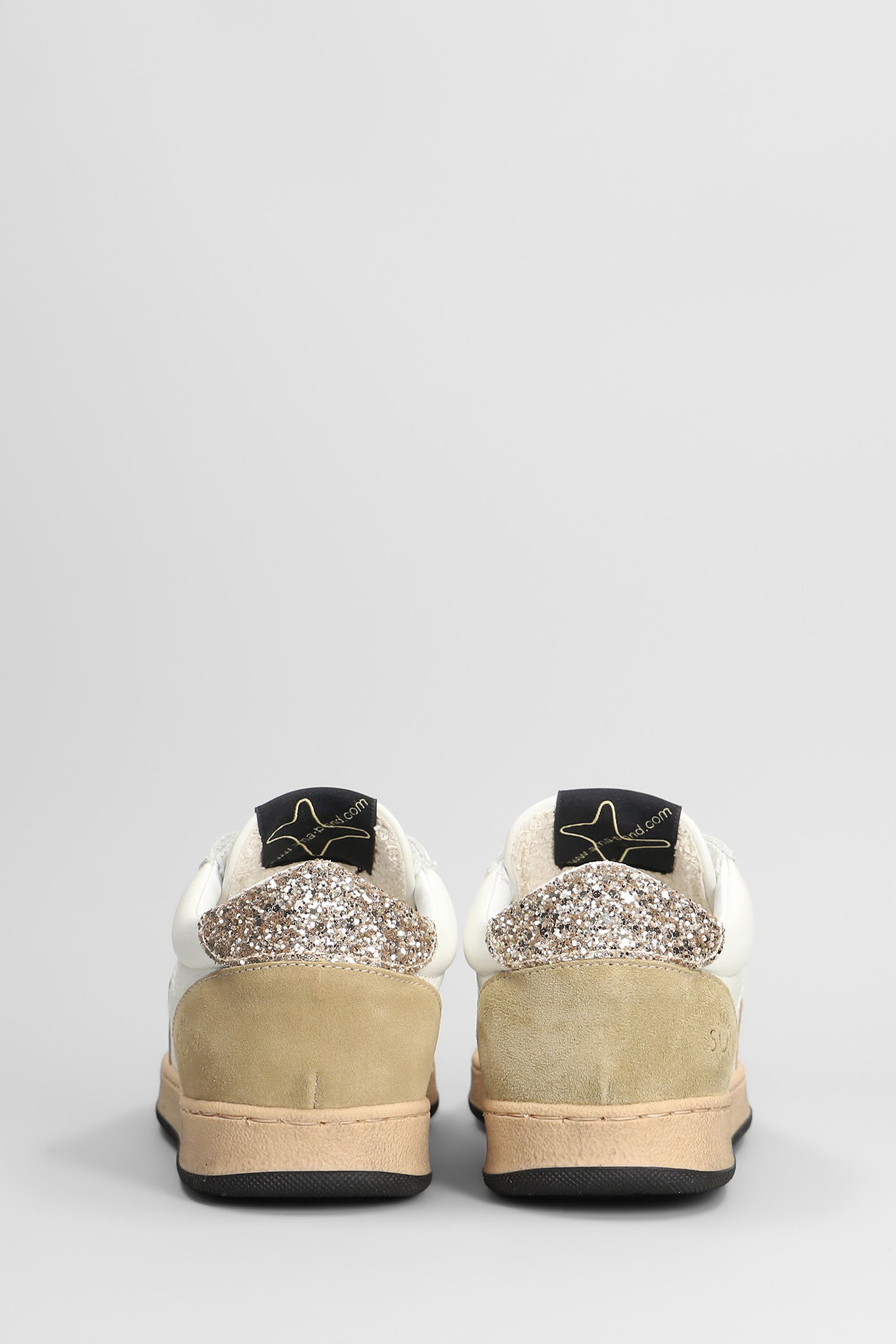 Ama Brand Sneakers In White Suede And Leather In White