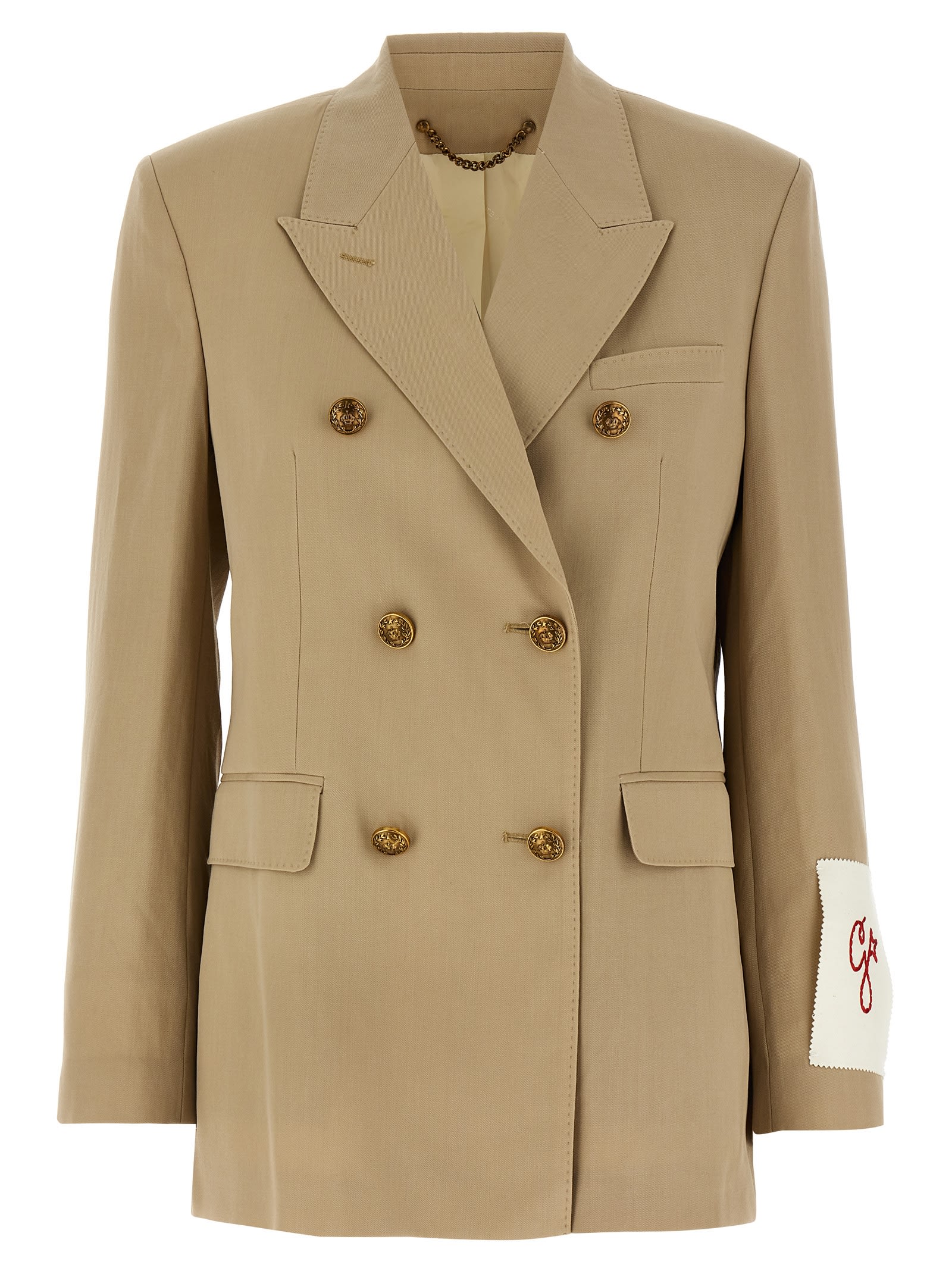 Golden Goose Double-breasted Blazer Heraldic Buttons In Gold