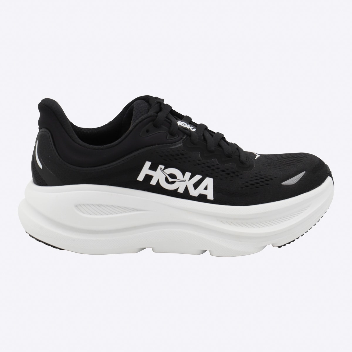 Hoka Black And White Bondi 9 Sneakers In Black