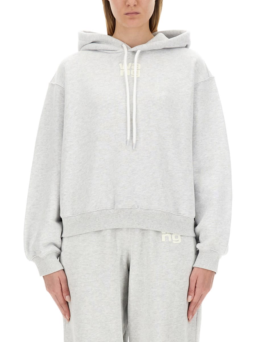 Shop Alexander Wang T Sweatshirt With Logo In Grey