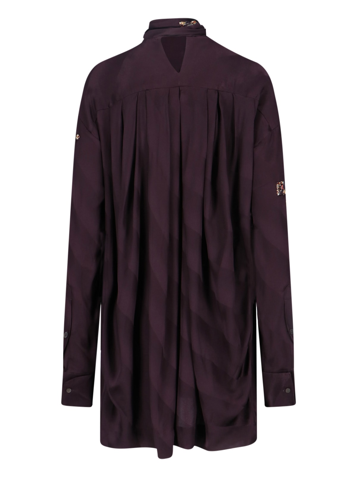 Dries Van Noten Silk Blousa With Crystals In Purple