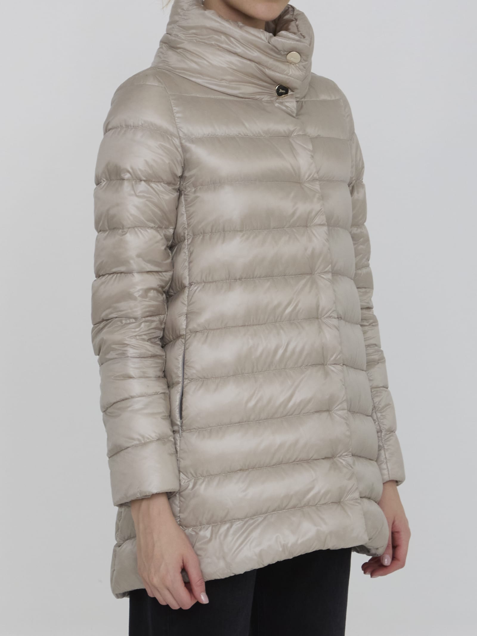 Shop Herno Down Jacket In Nylon In Beige