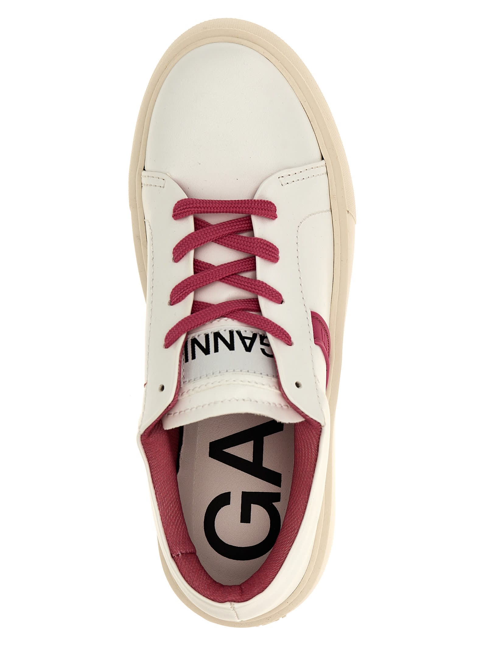 Shop Ganni Sporty Mix Sneakers In Fuchsia