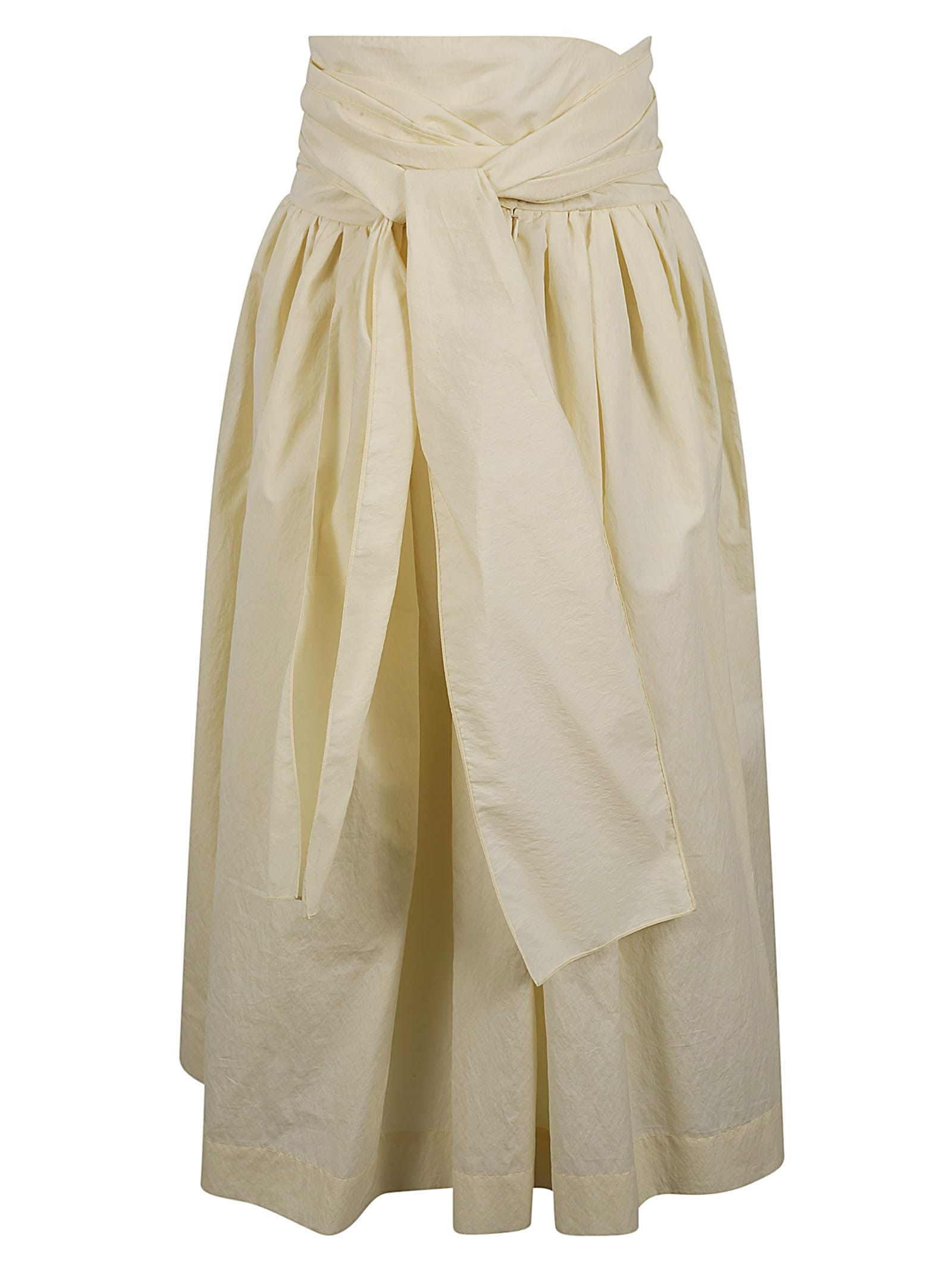 Fabiana Filippi Front-tie Midi Skirt In Brown