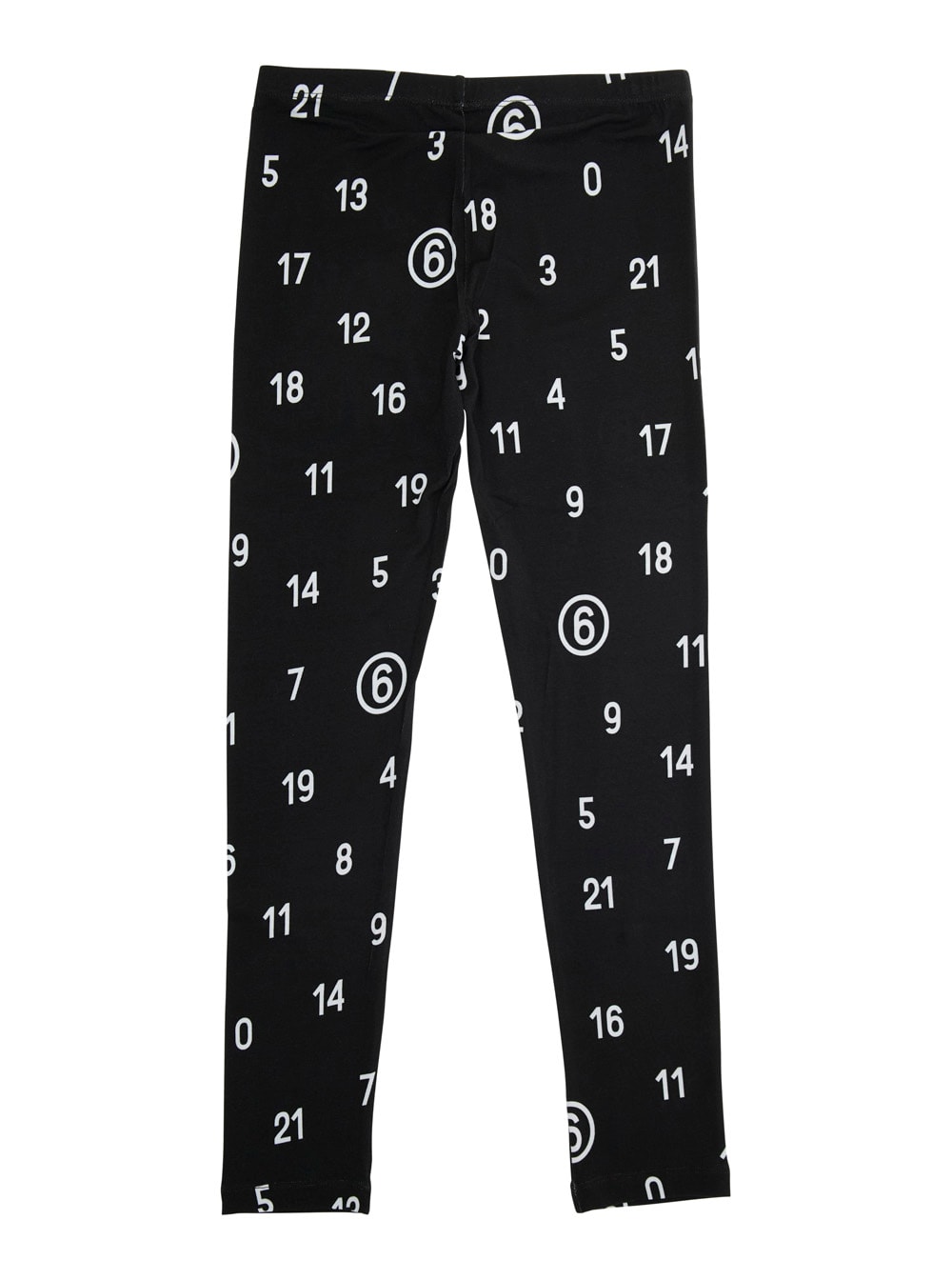 Mm6 Maison Margiela Black Pants With All-over Number Print In Viscose Blend Girl In Black