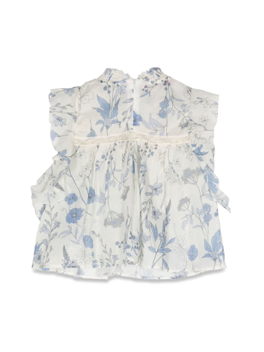 Miss Blumarine Floral-print Ruffled Blouse In Multicolour