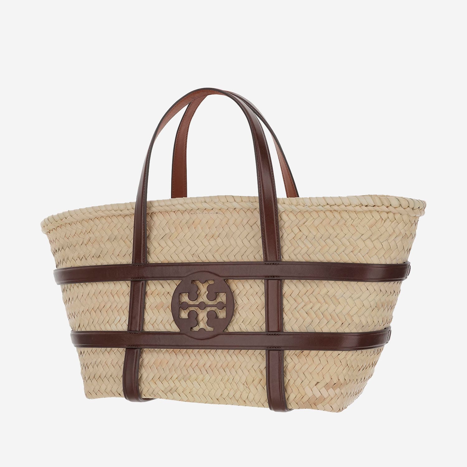 Tory Burch Ella Bucket Bag In Beige Straw In Red
