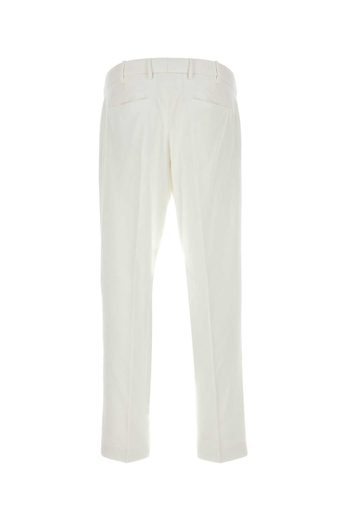 Pt Torino White Stretch-design Tapered Trousers In White