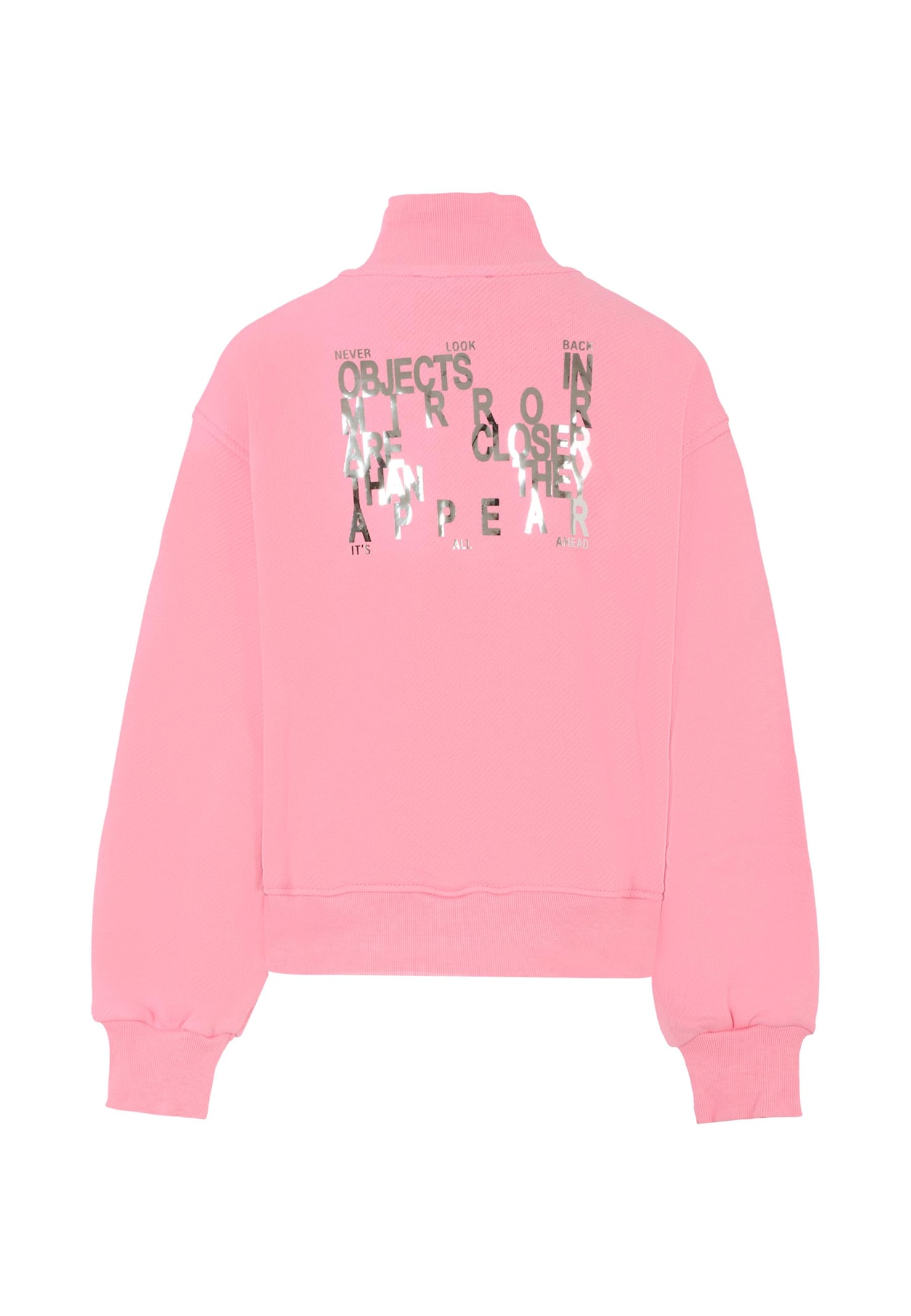 Msgm Pink Sweatshirt For Girl With Logo In Neutral