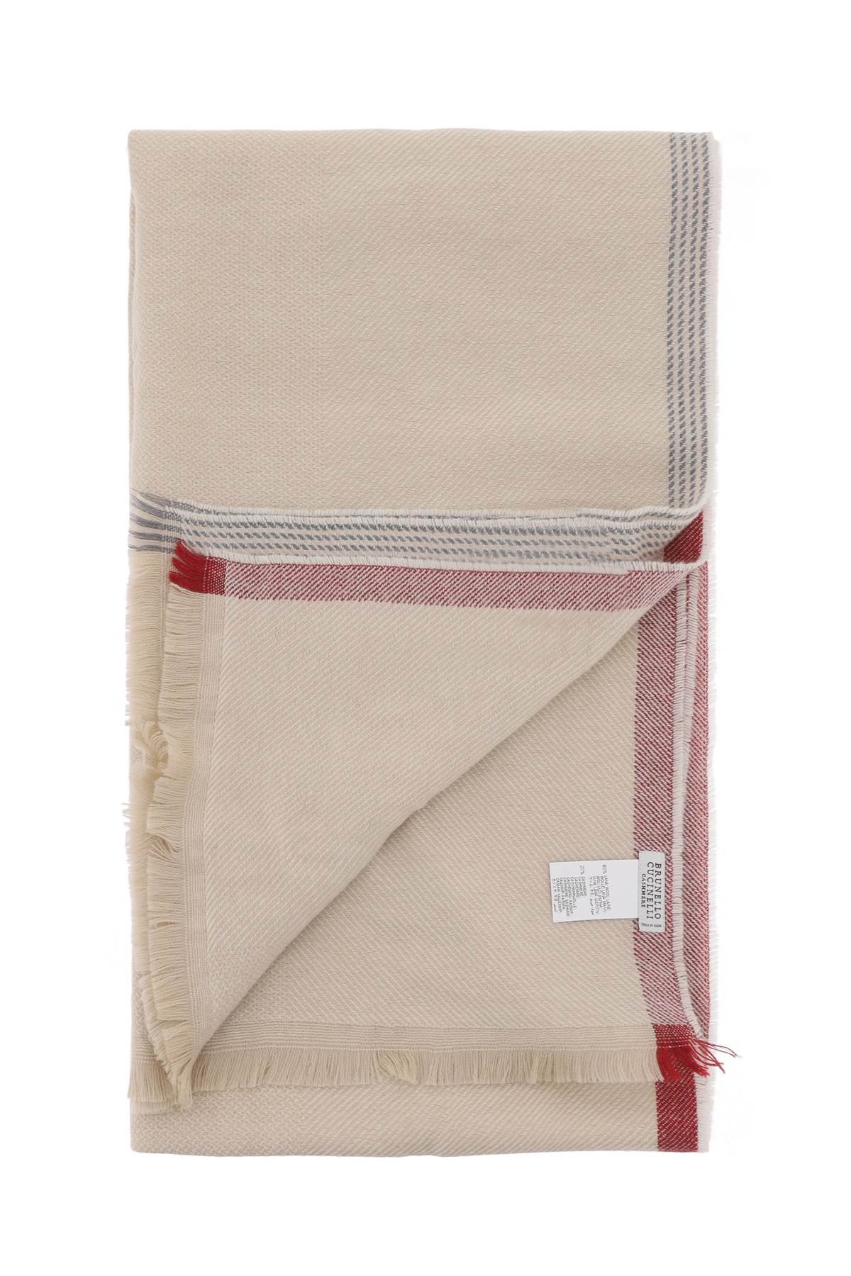 Brunello Cucinelli Wool And Cashmere Blend Scarf In Beige
