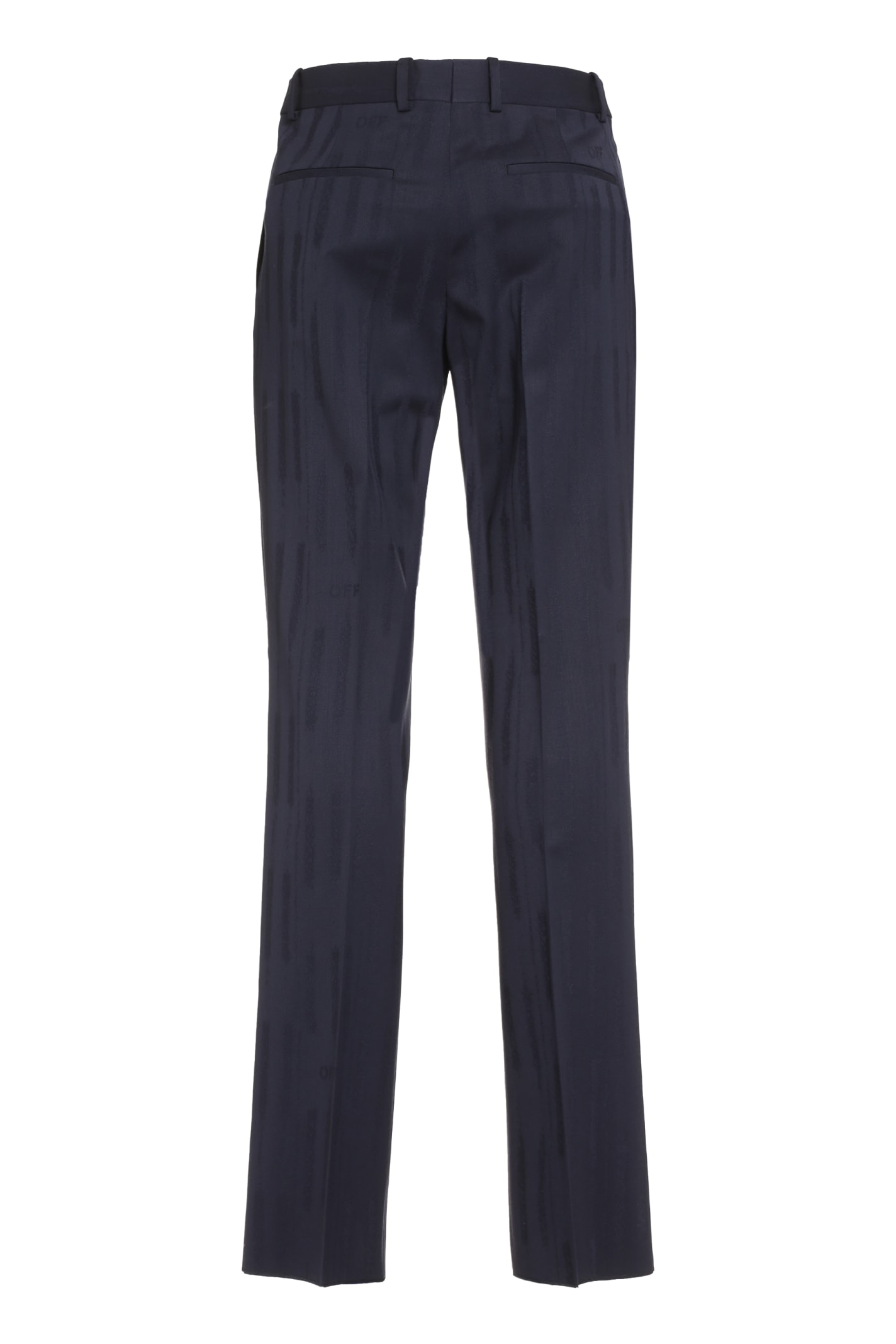Shop Off-white Slim Fit Tailored Trousers In Blu