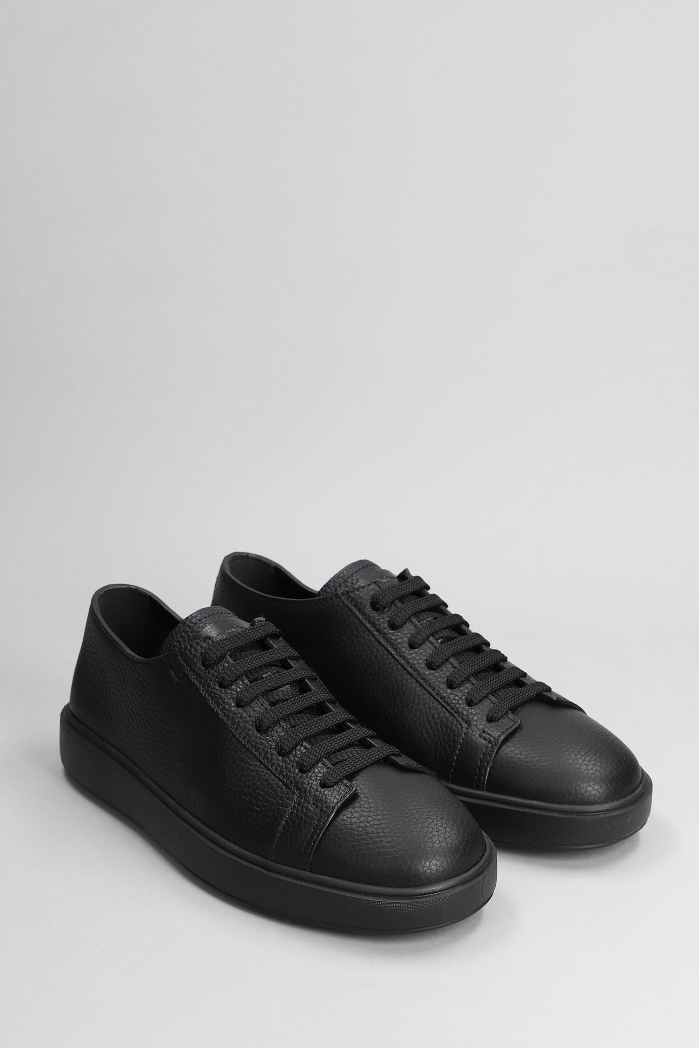 Shop Santoni Dames Sneakers In Black Leather