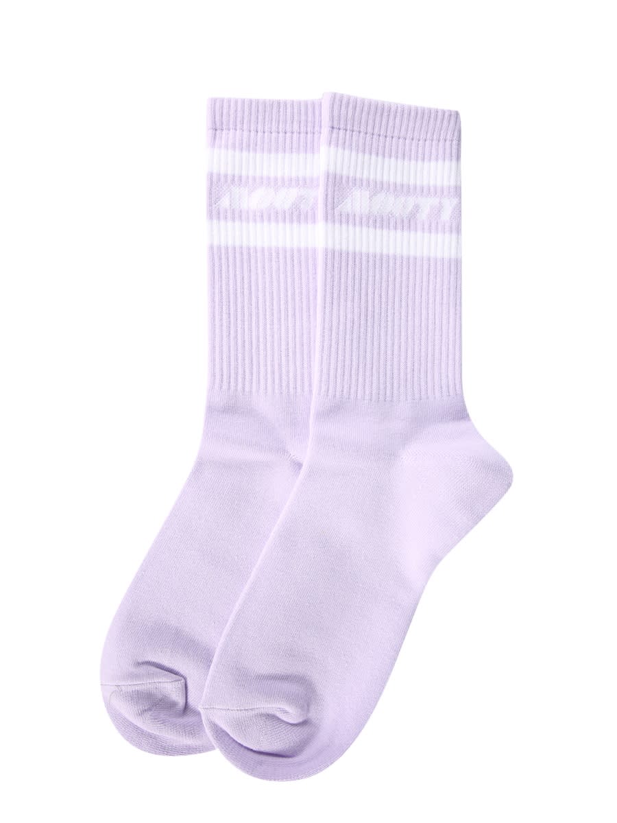 Shop Mouty Logo Socks In Lilac