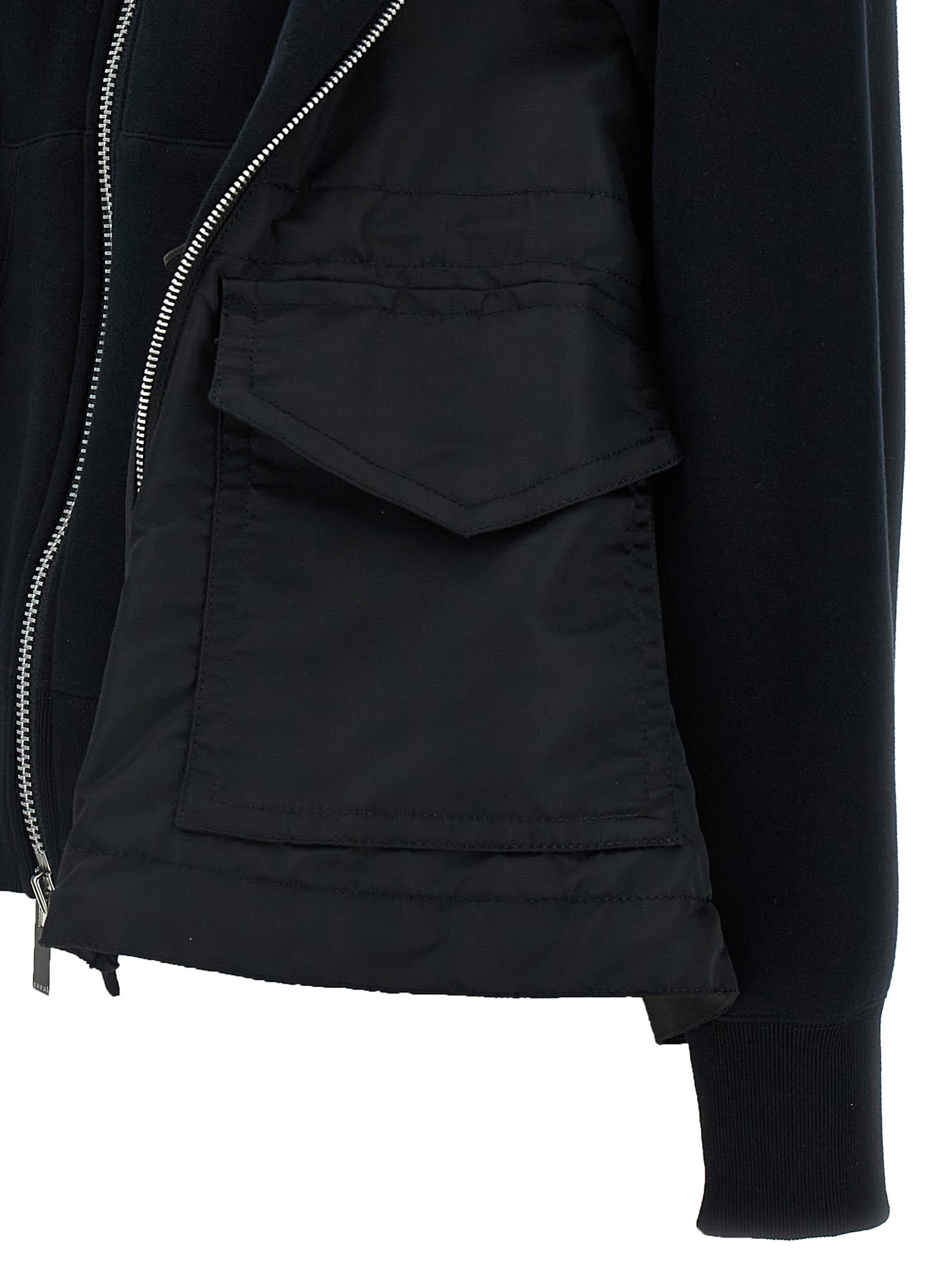 Shop Sacai Sponge Hoodie In 002 Black X Black