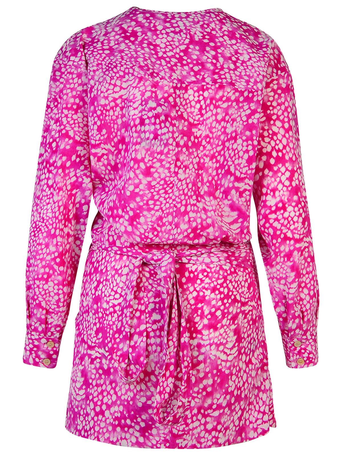 Shop Isabel Marant Habla Dress In Fuchsia Silk Blend