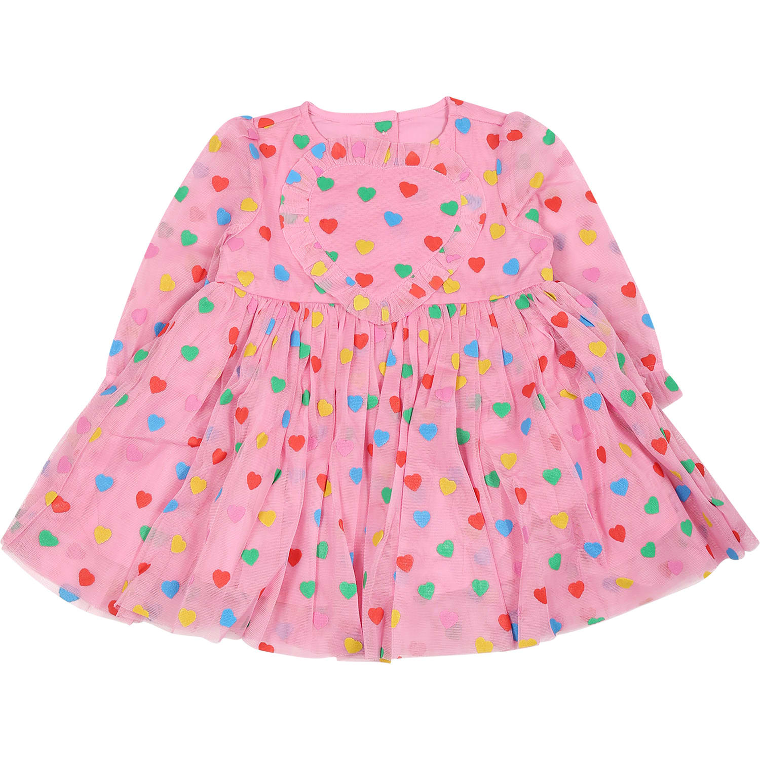 STELLA MCCARTNEY PINK DRESS FOR BABY GIRL WITH HEARTS