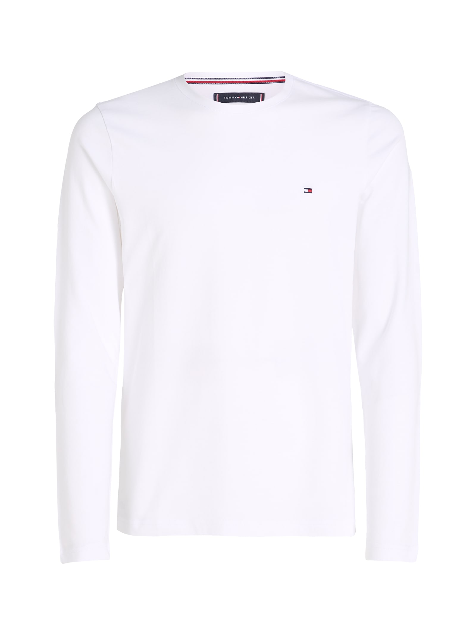 TOMMY HILFIGER WHITE LONG-SLEEVED SHIRT WITH LOGO