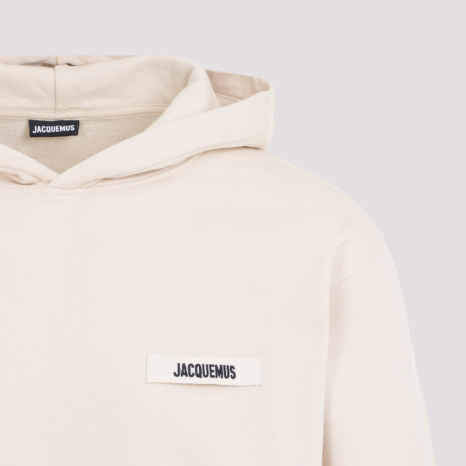 Shop Jacquemus Le Hoodie Gros Grain In Beige