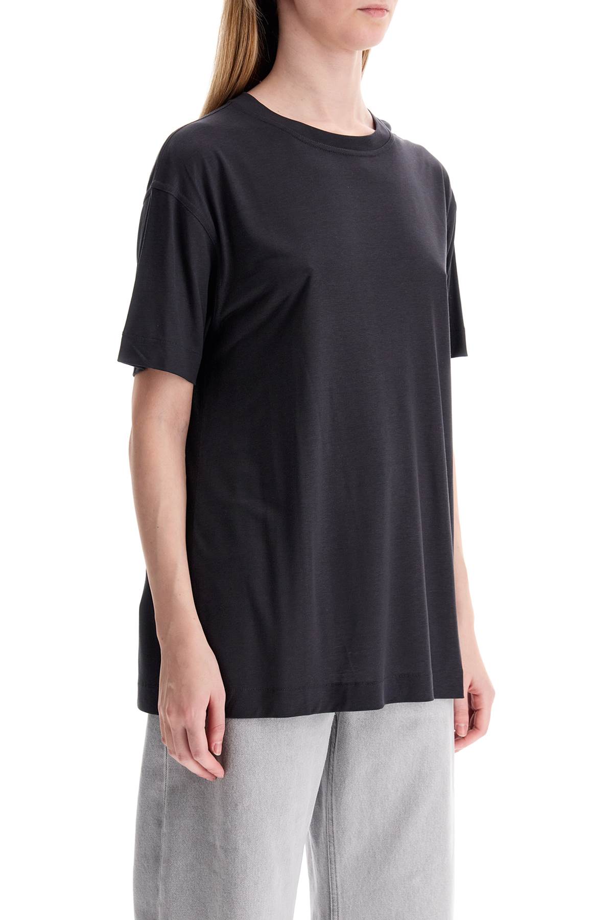 Shop Lemaire Silk Crewneck T-shirt In Caviar (grey)