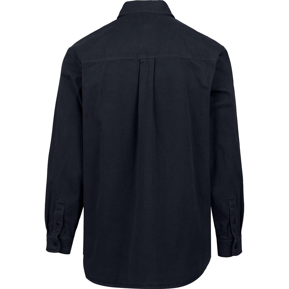 Shop Apc Logo-patch Buttoned Shirt Jacket In Iaj Marine