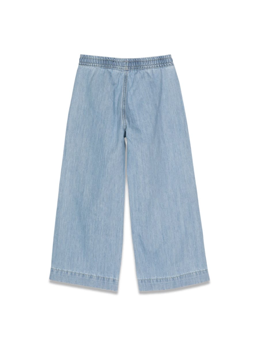 Shop Palm Angels Pa Track Wideleg Chambraypant In Blue