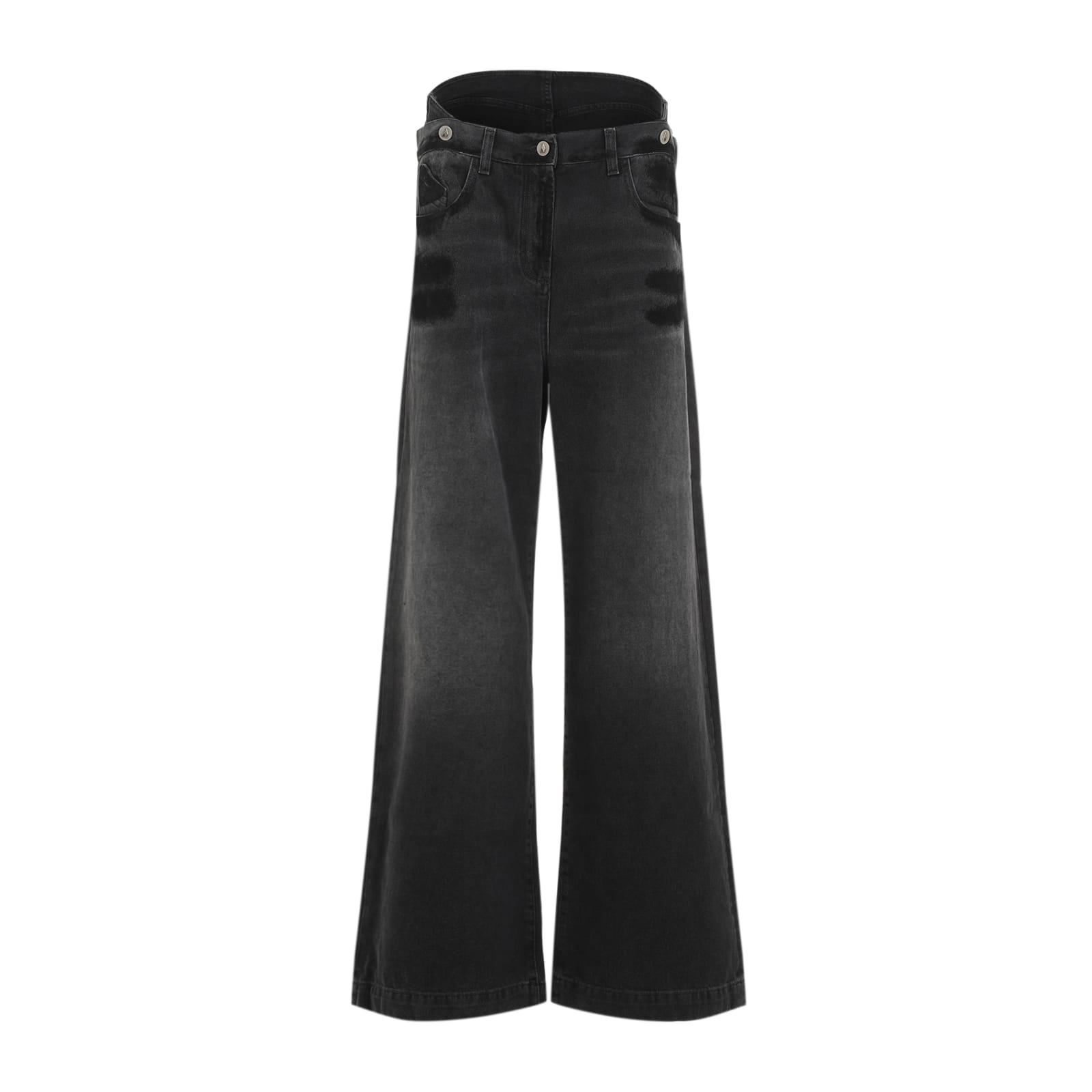 Shop Attico Cotton Jeans In Black