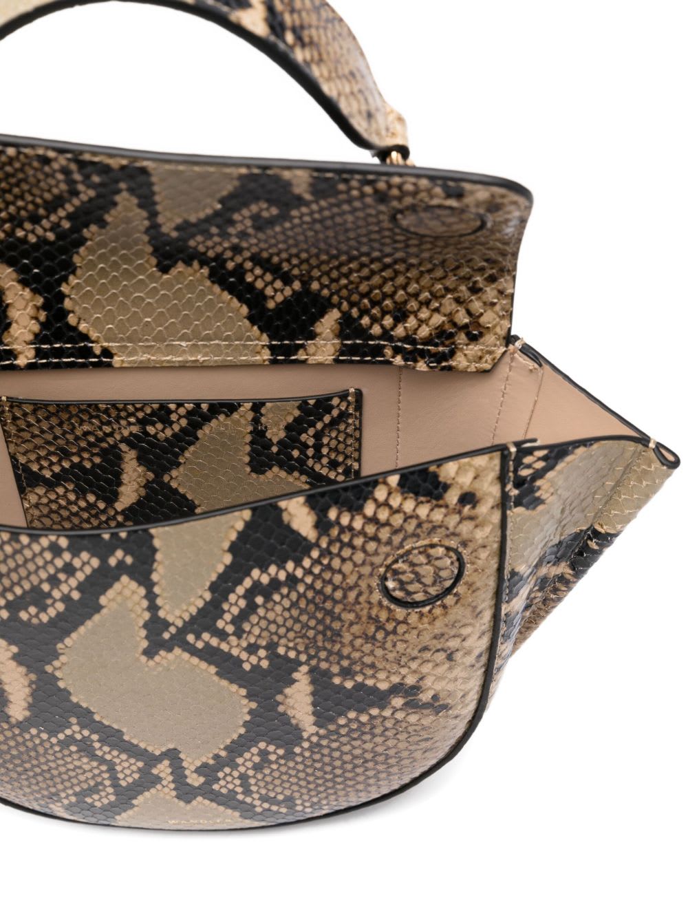 Wandler Hortensia Mini Bag In Beige Python In Animal Print