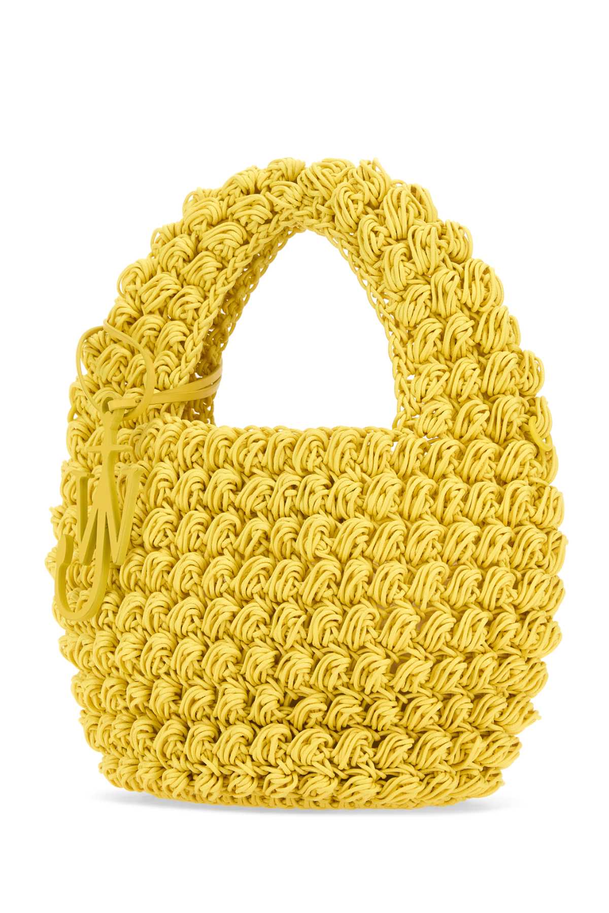Shop Jw Anderson Yellow Knit Popcorn Shopping Bag