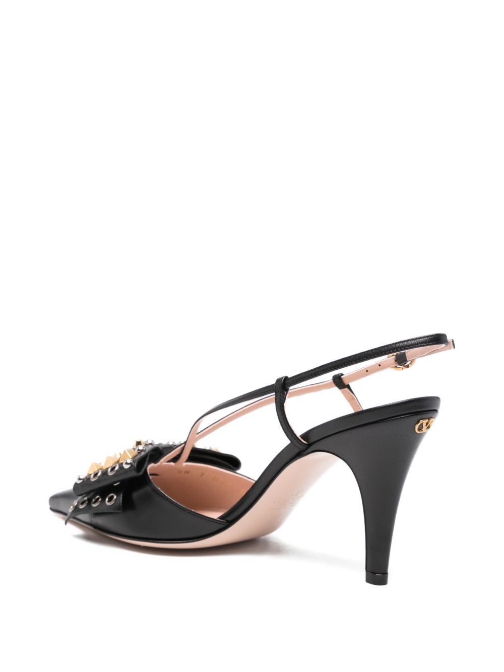 Valentino Chic Bow Pointed Toe Stiletto Pumps In Black