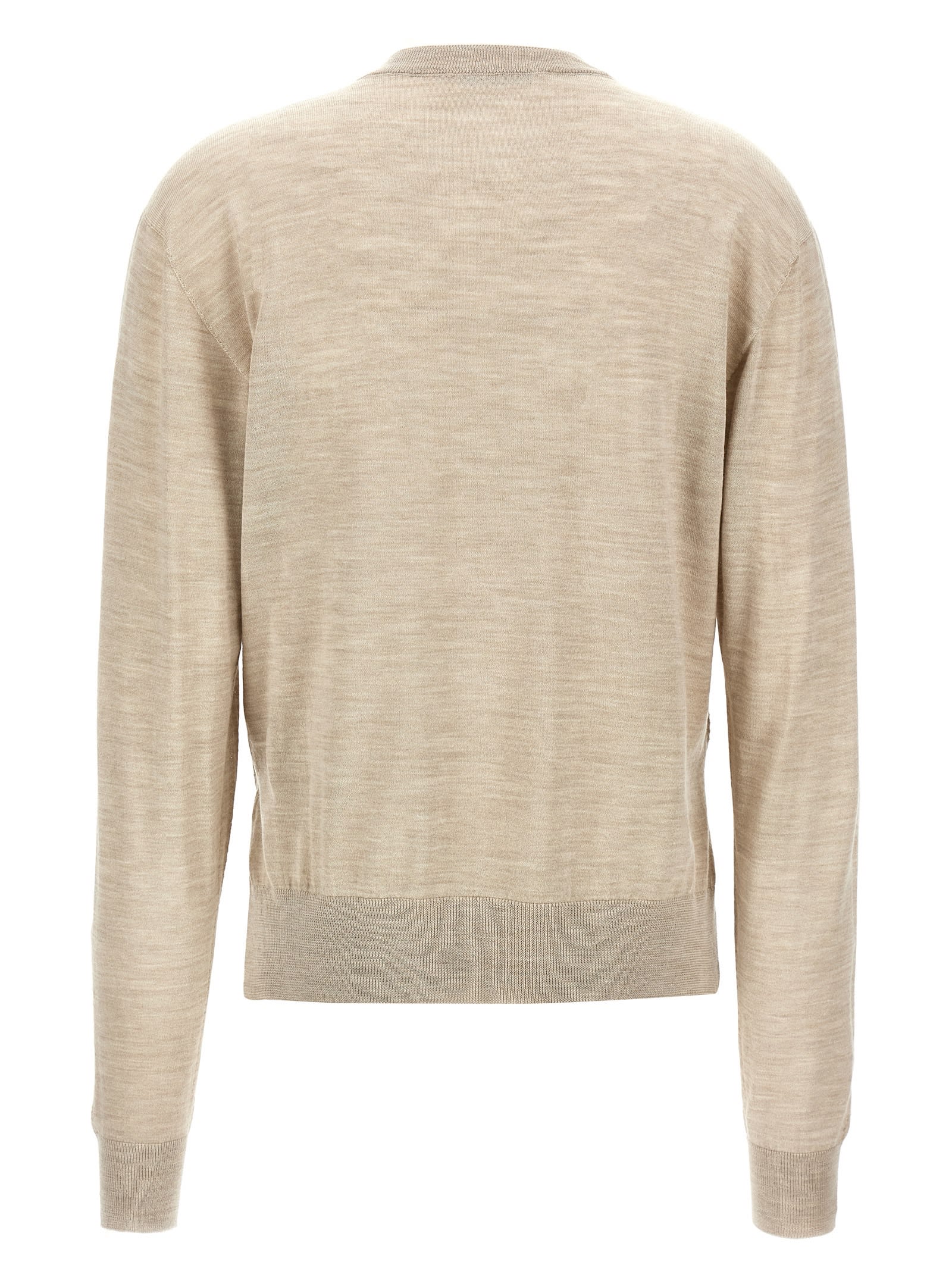 Jil Sander Asymmetrical Mesh Sweaters And Cardigans In Beige