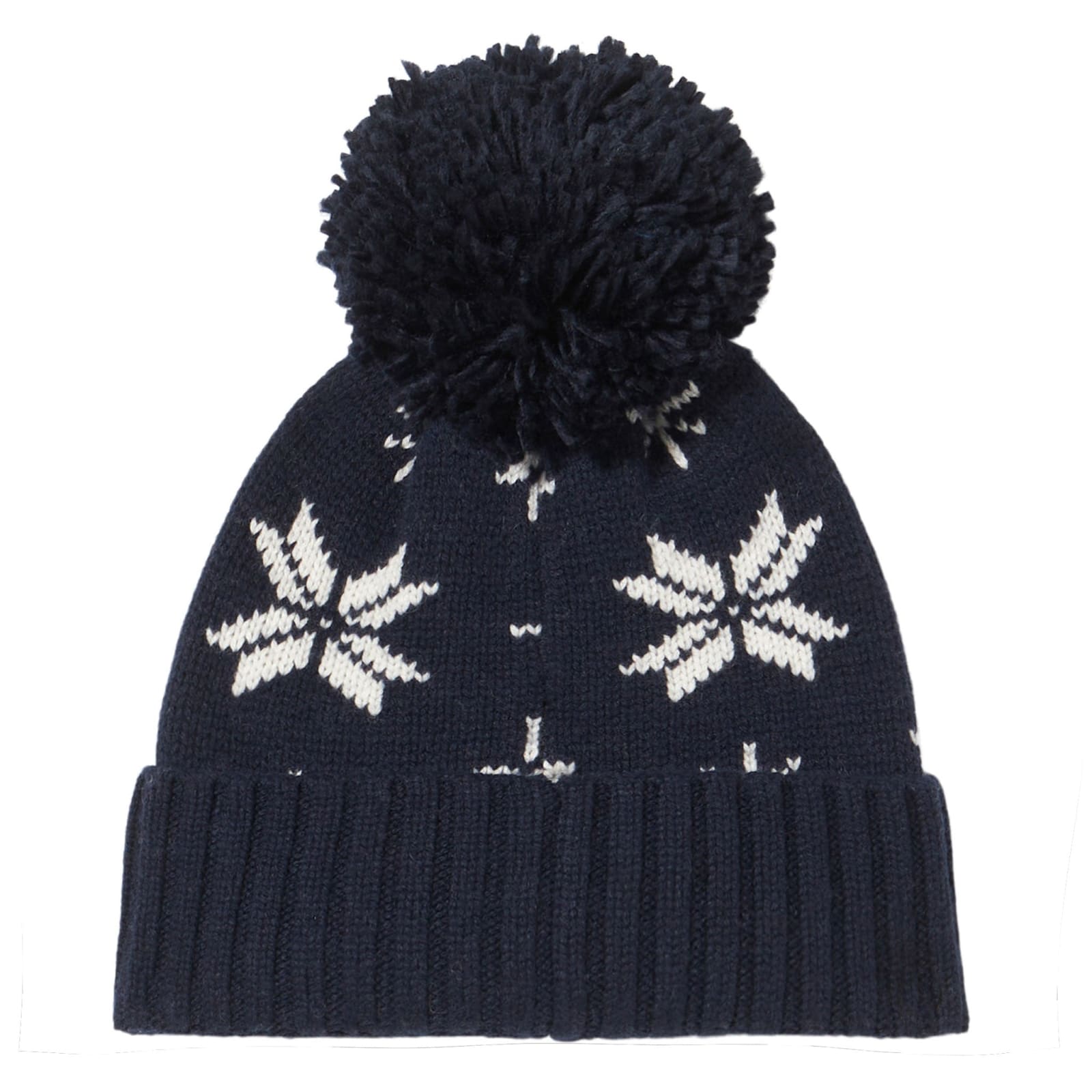 Mc2 Saint Barth Man Navy Blue Beanie With Norwegian Pattern In Blue