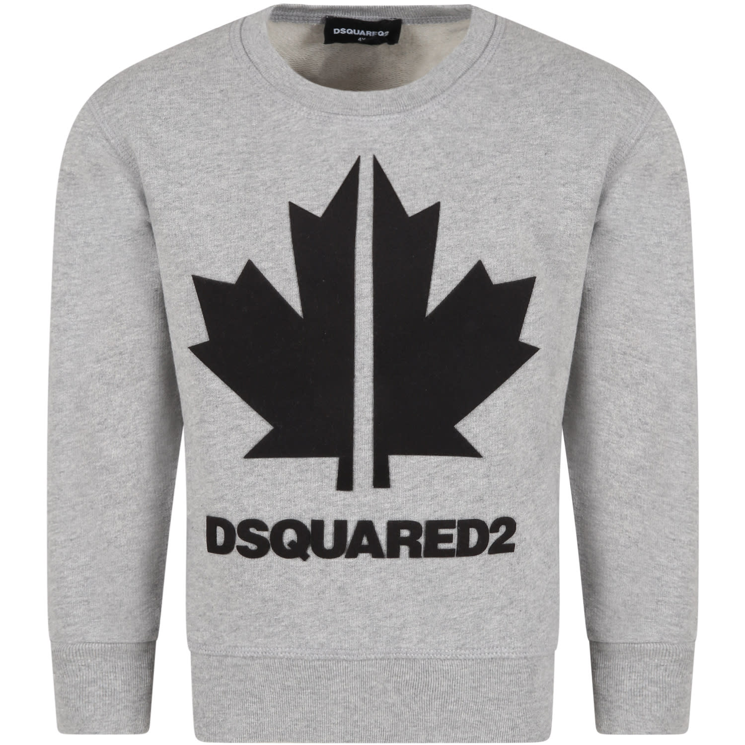 Dsquared2 Grey Sweatshirt For Boy With Maple Leaf