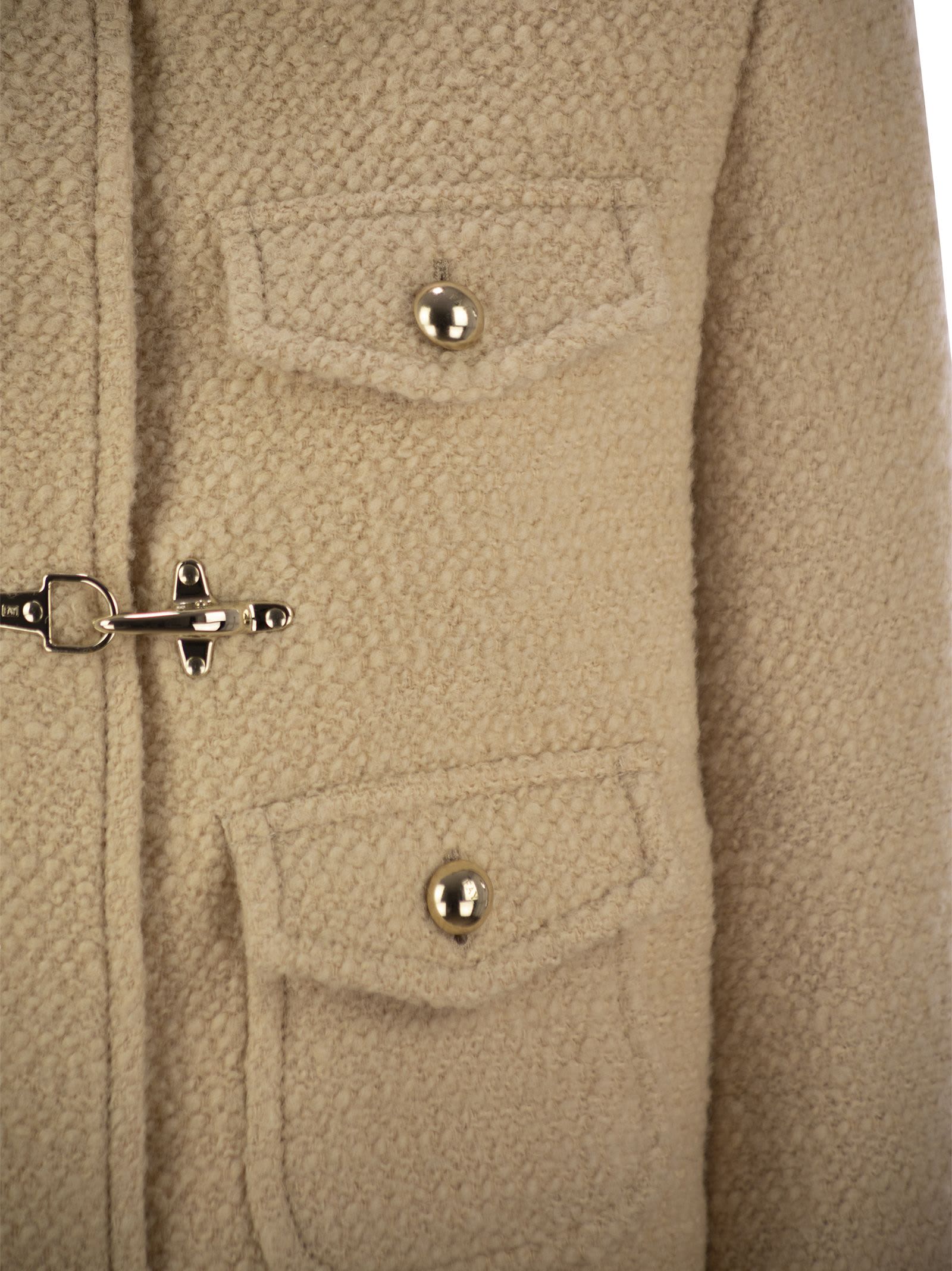 Fay 3-hook Wool Jacket In Beige