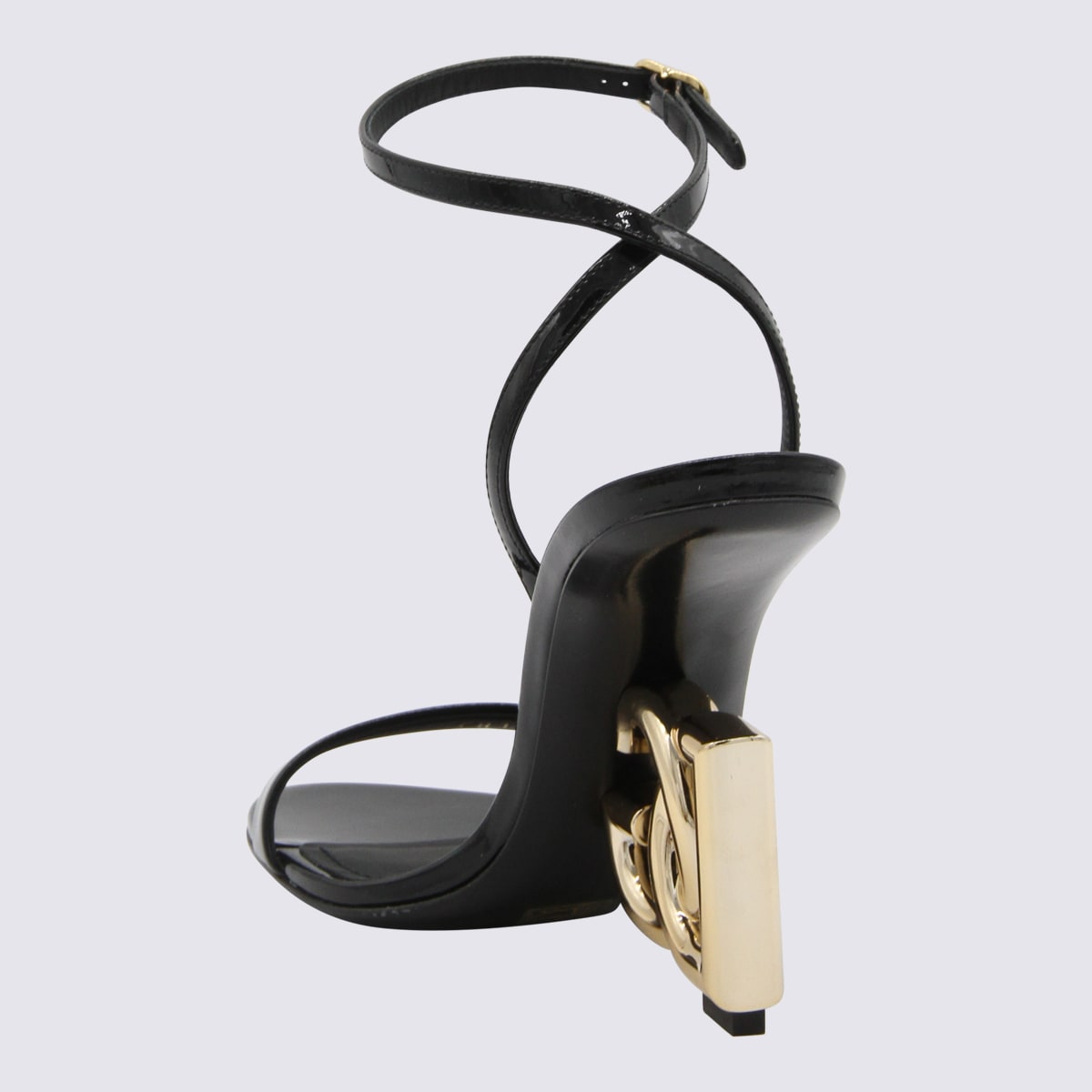 Shop Dolce & Gabbana Black Leather Keira Sandals