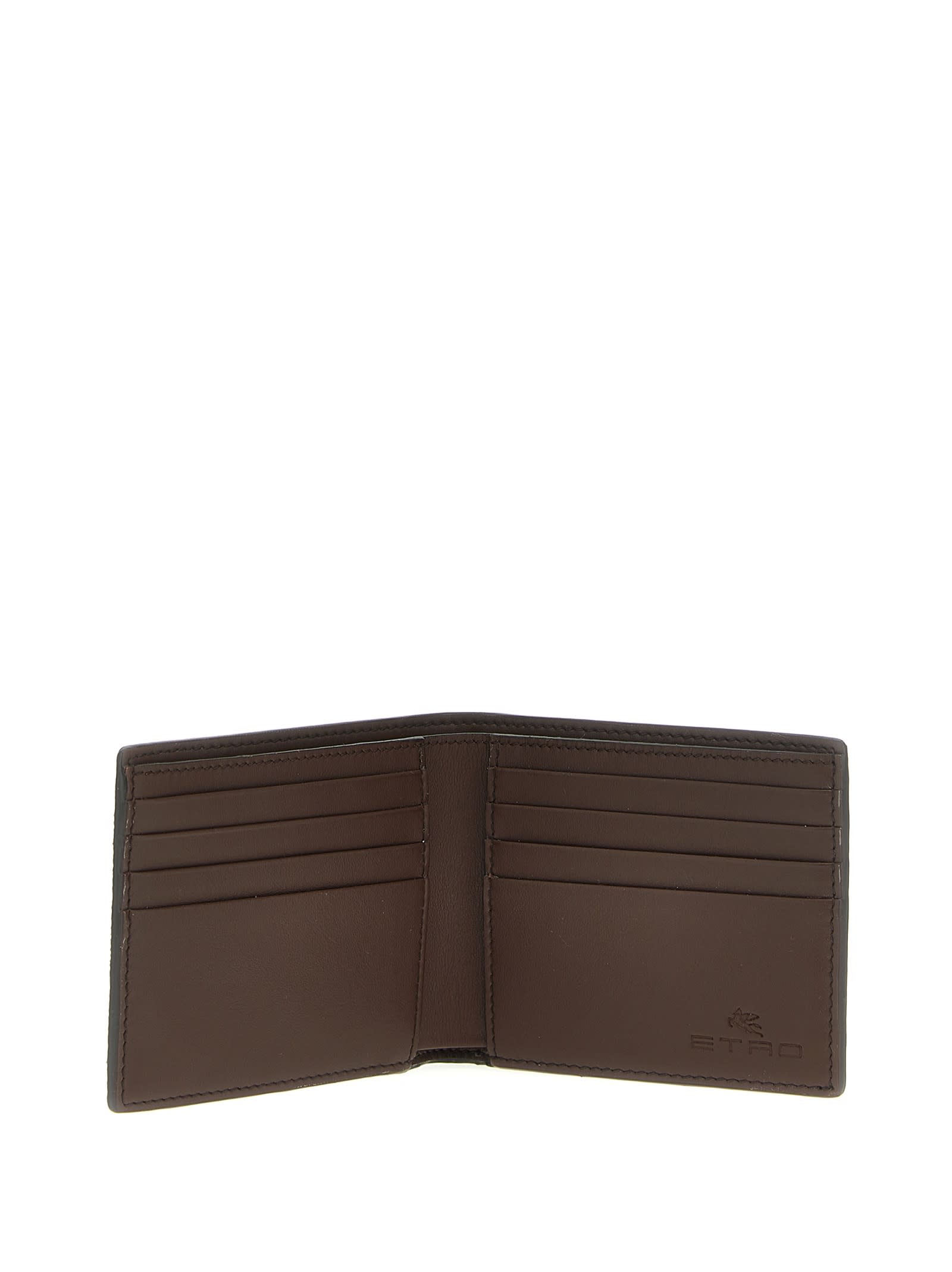 Shop Etro Paisley Wallet In Brown