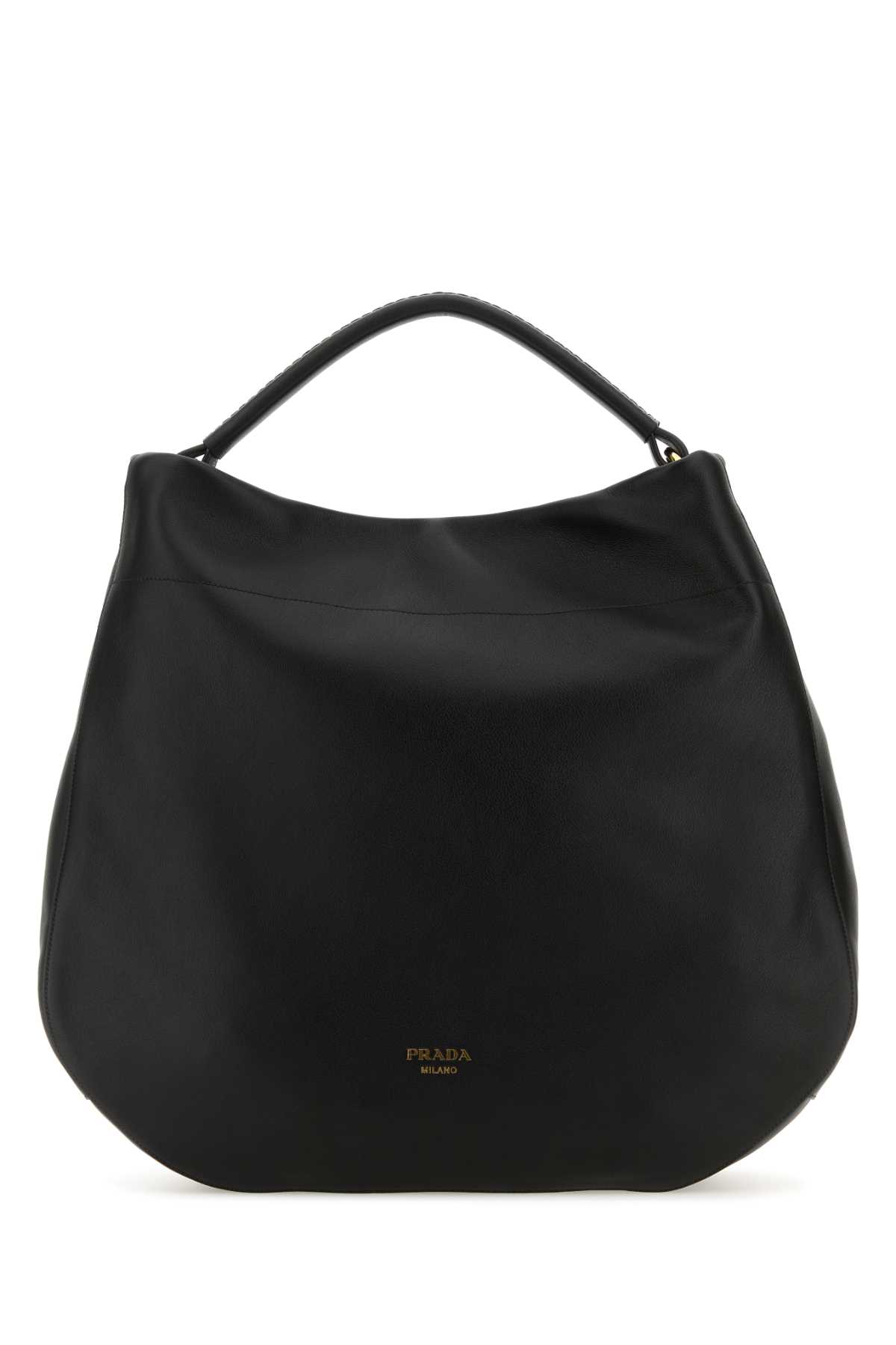 Prada Black Leather Shopping Bag