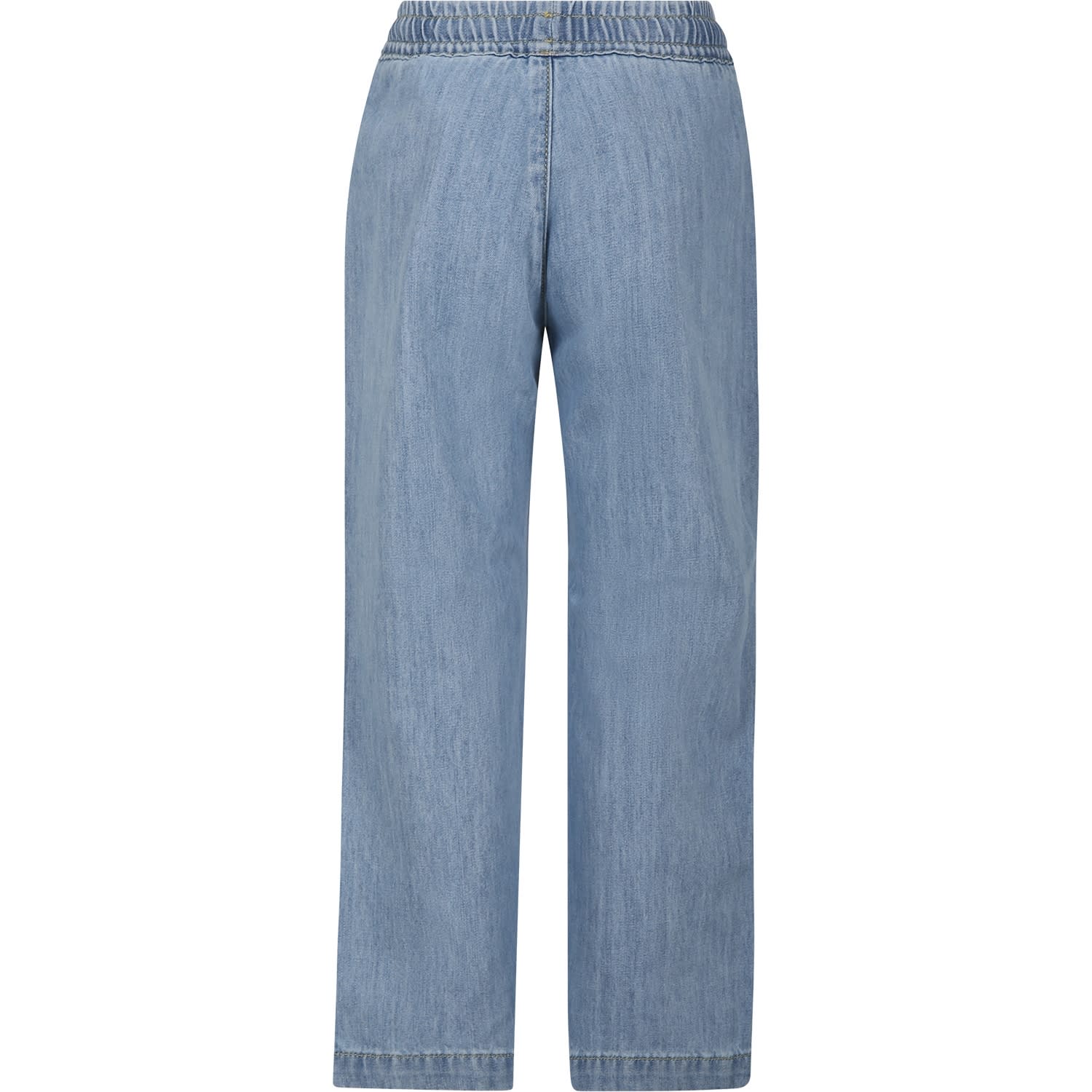 Shop Palm Angels Jeans For Boy With Bands And Logo In Denim
