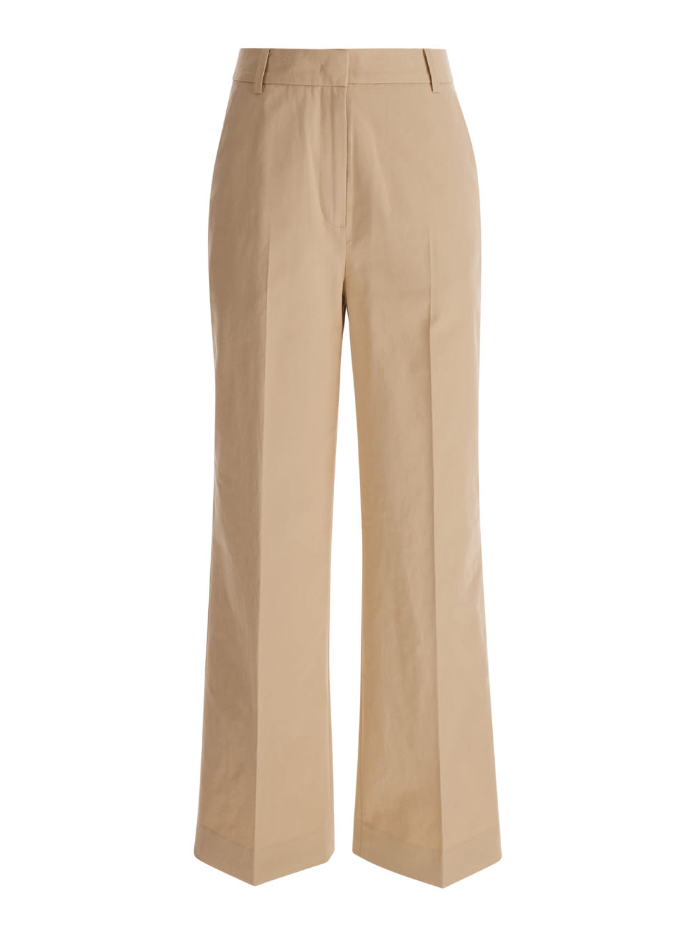 Shop Dunst Beige Wide Leg Tailoring Pants In Cotton Blend Woman